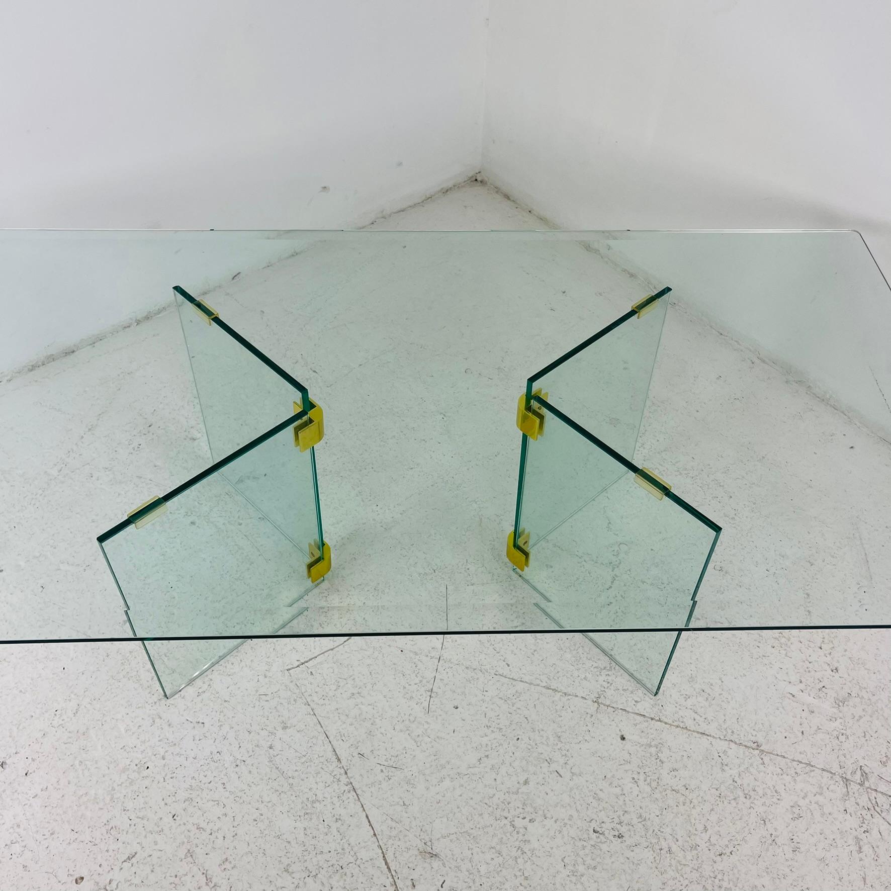 20th Century Pace Brass and Glass Coffee Table