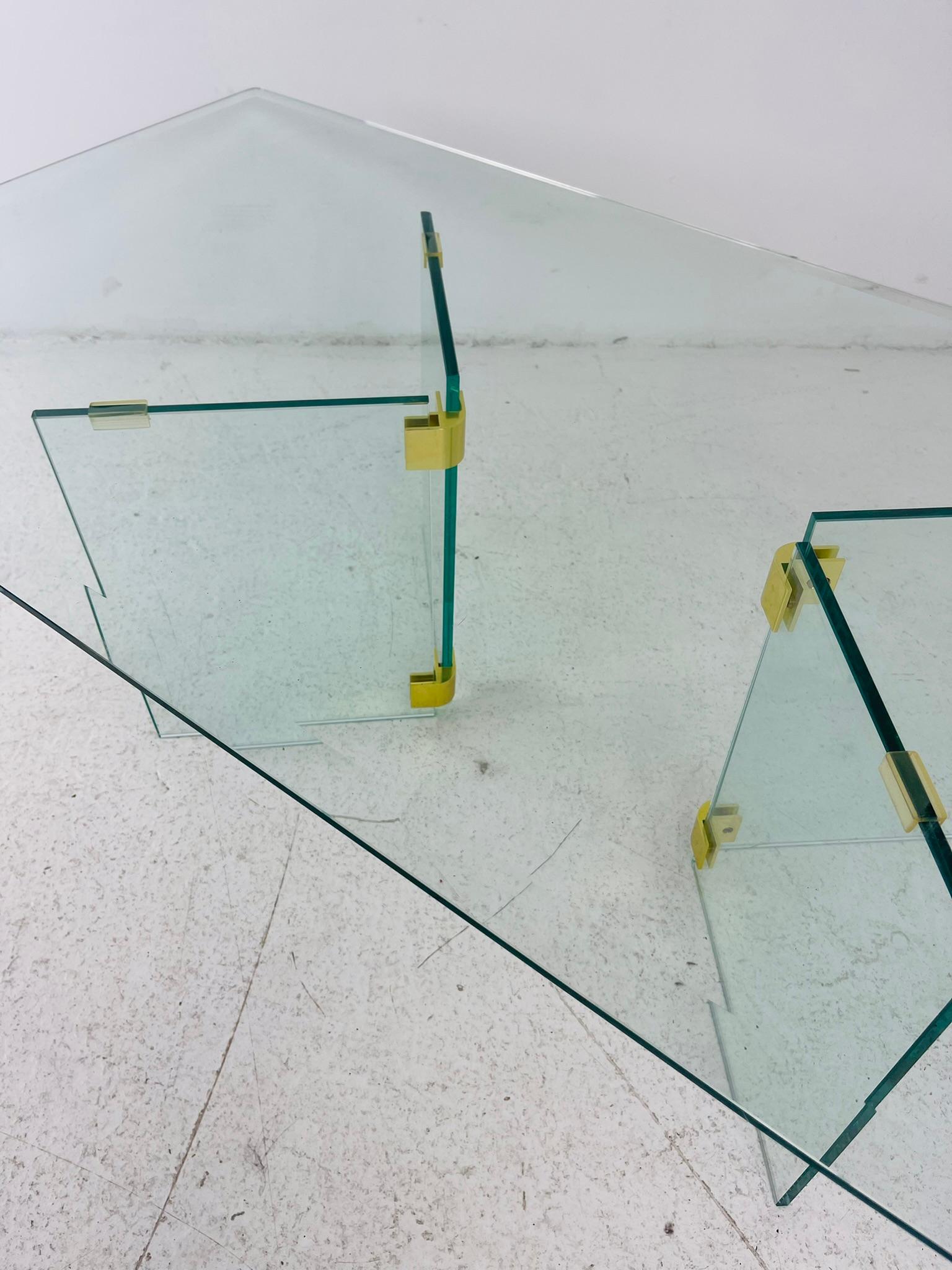 Pace Brass and Glass Coffee Table 4