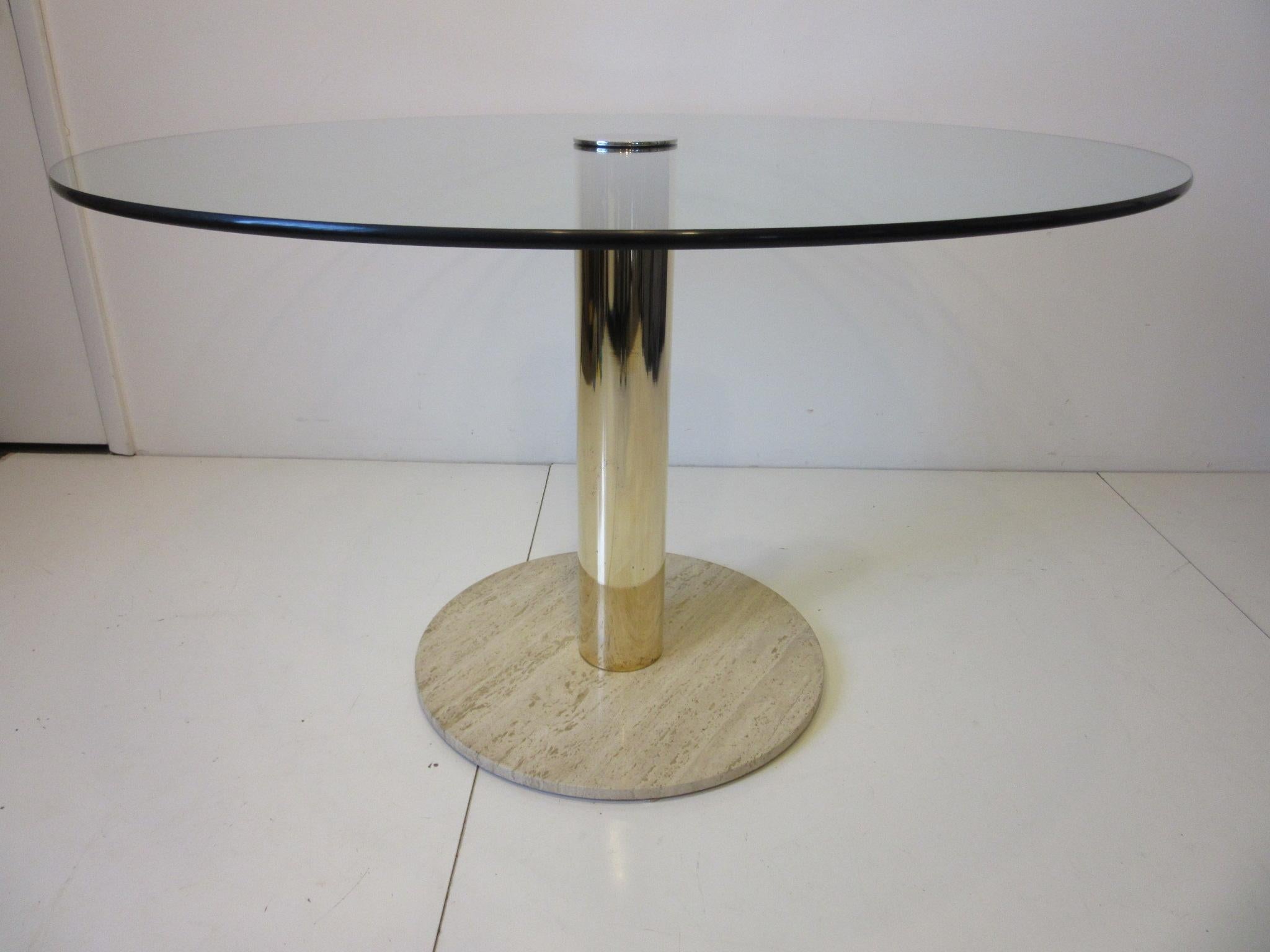 Pace Brass / Glass / Marble Italian Styled Dining Table 1