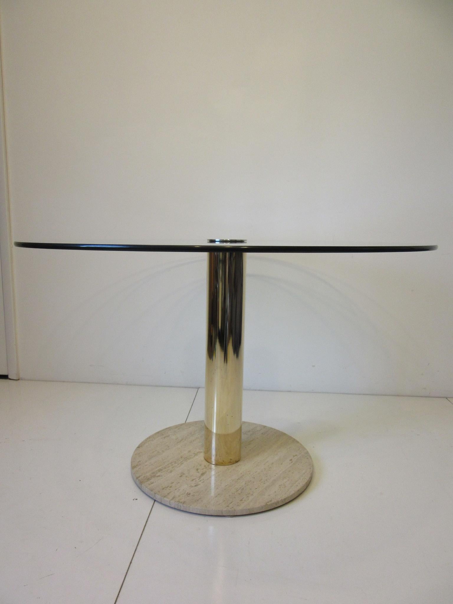 Pace Brass / Glass / Marble Italian Styled Dining Table 2