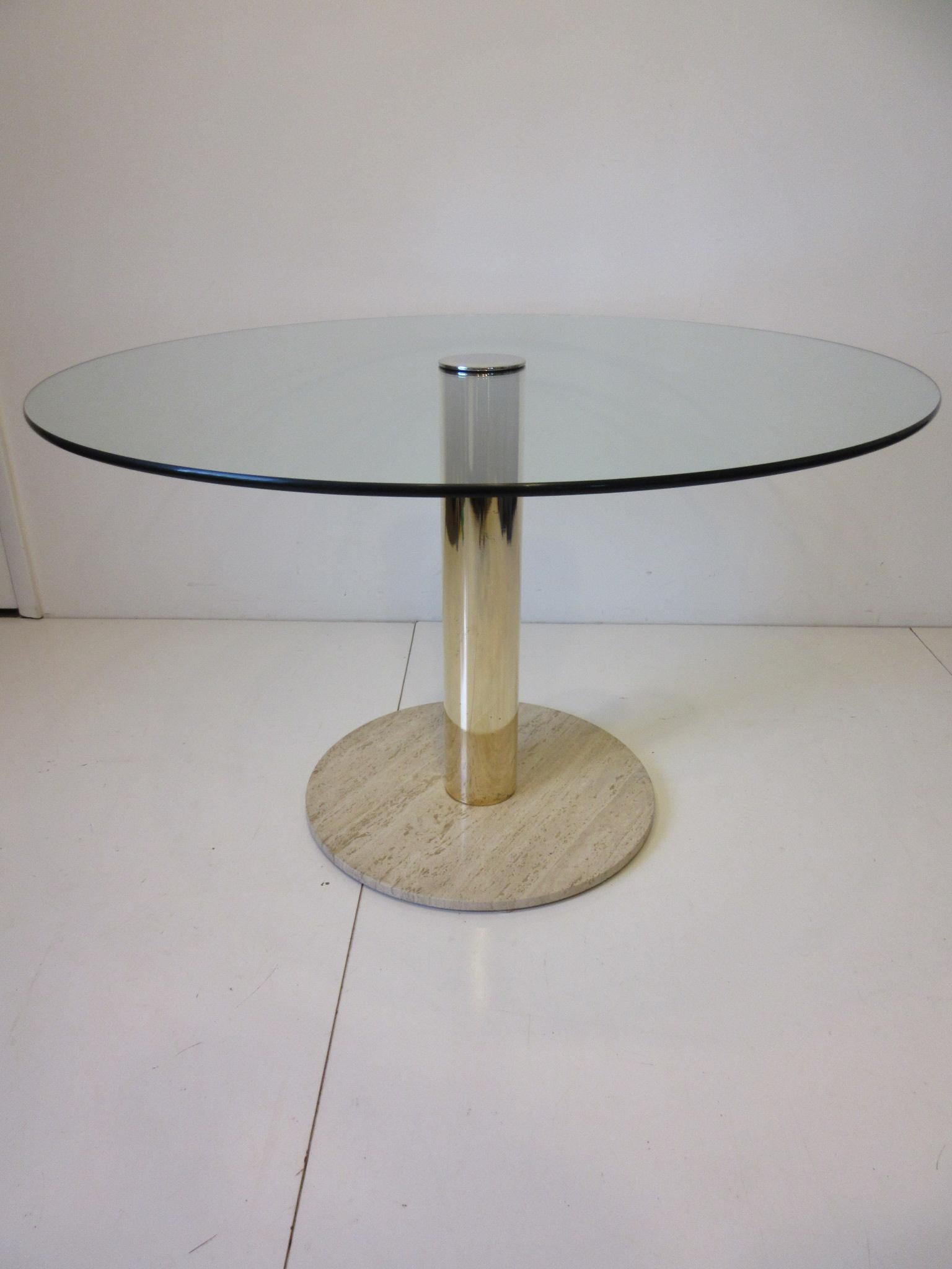 Pace Brass / Glass / Marble Italian Styled Dining Table 3