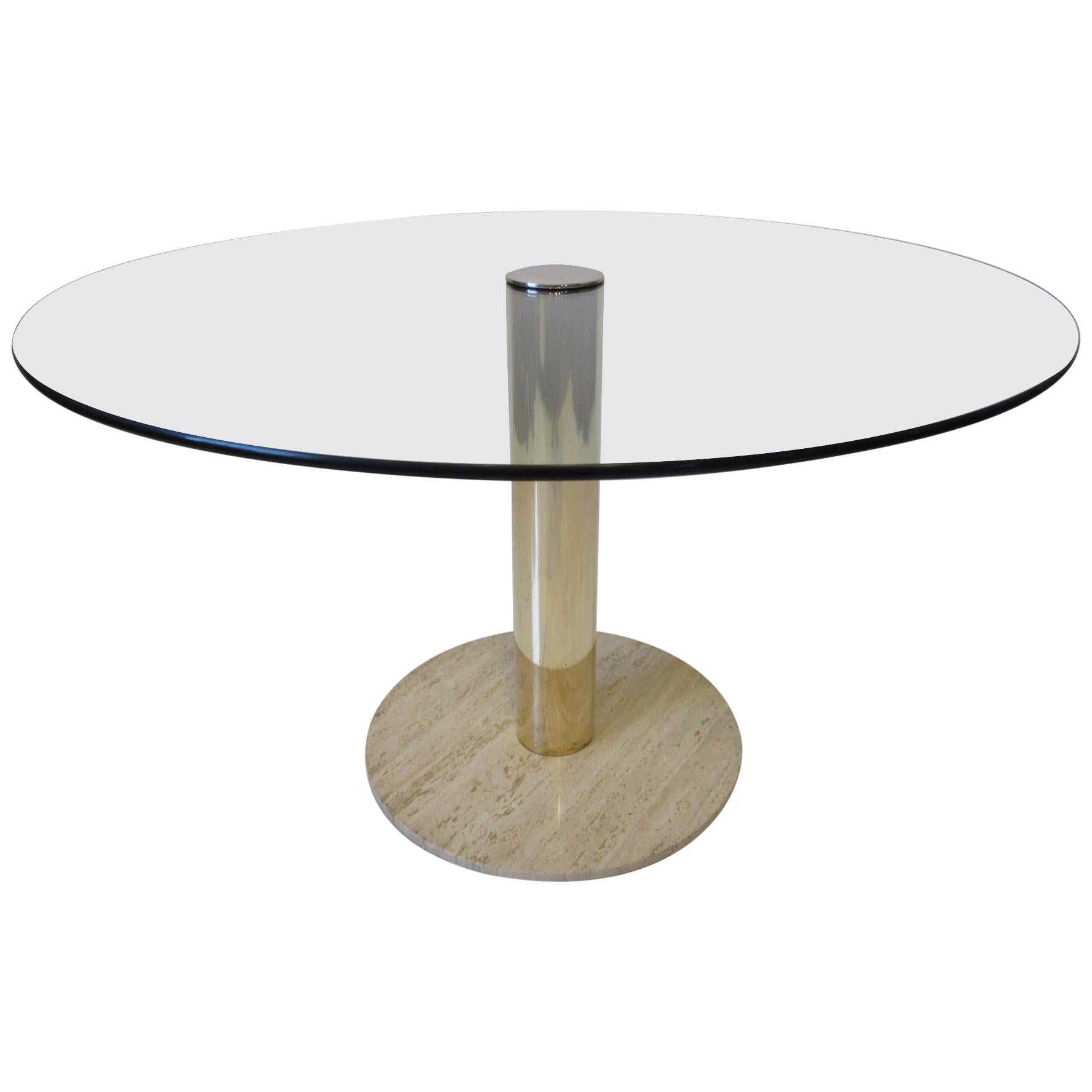 Pace Brass / Glass / Marble Italian Styled Dining Table