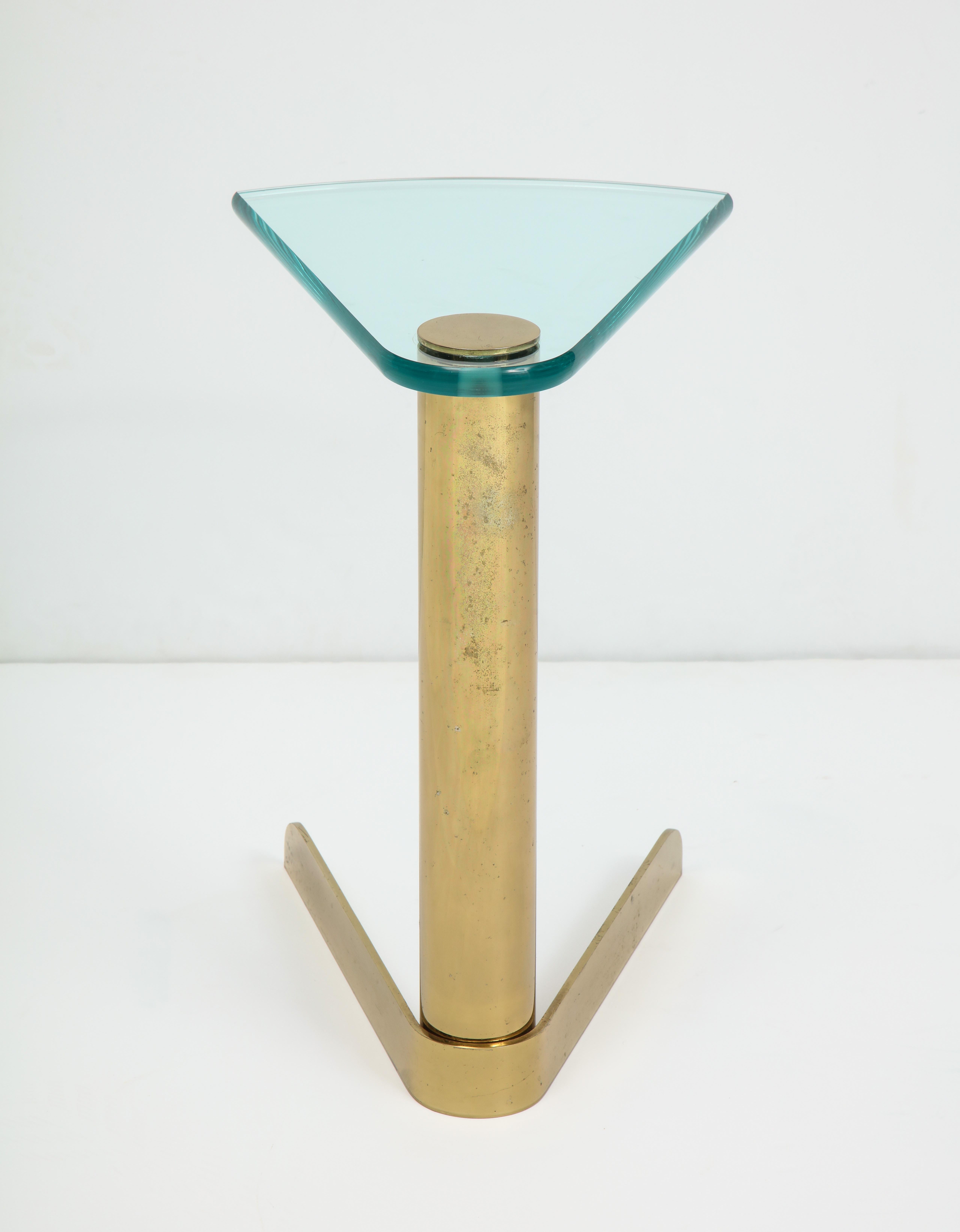 Pace Brass, Glass Side Table, 1 of 2 (20. Jahrhundert)