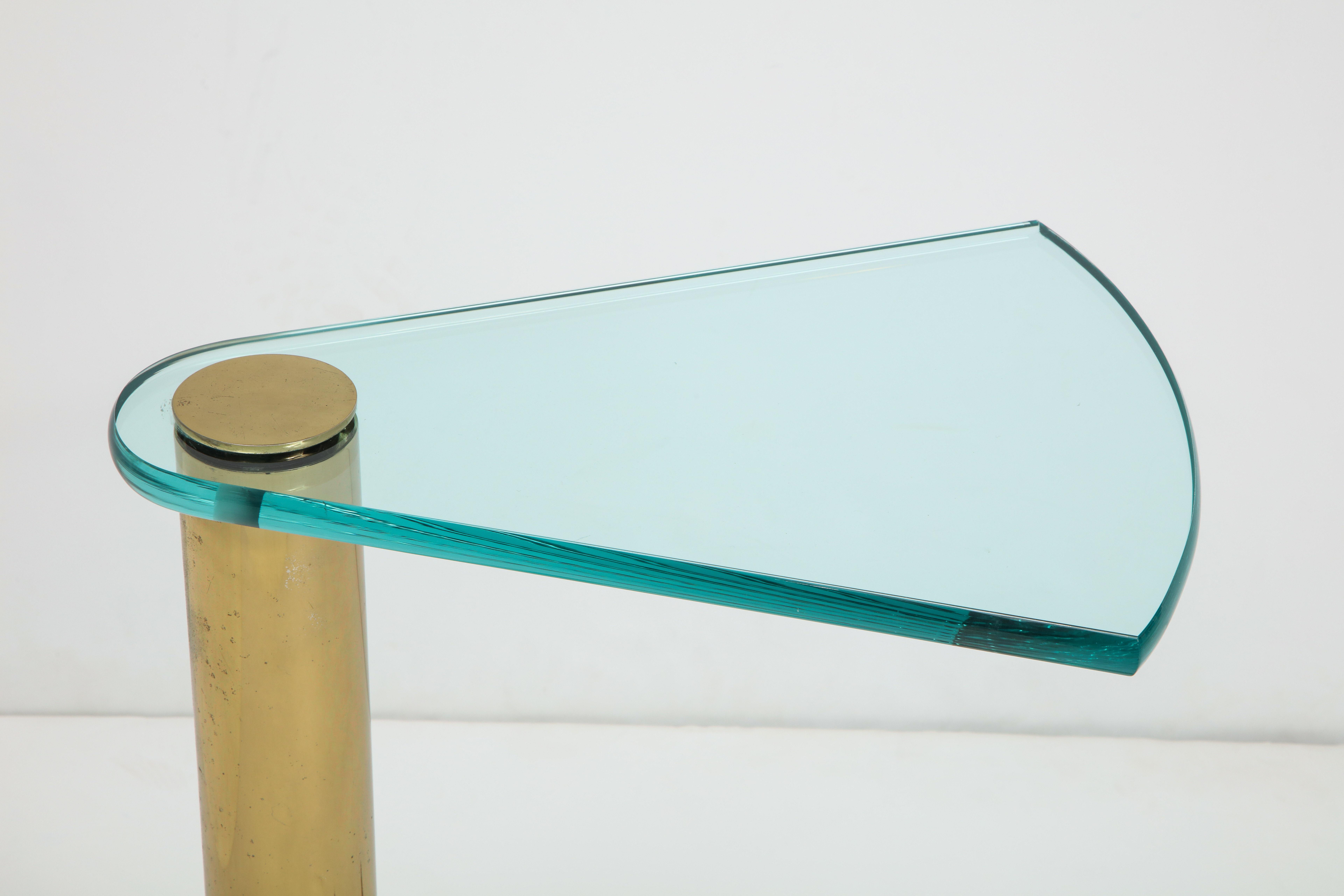 Pace Brass, Glass Side Table, 1 of 2 1