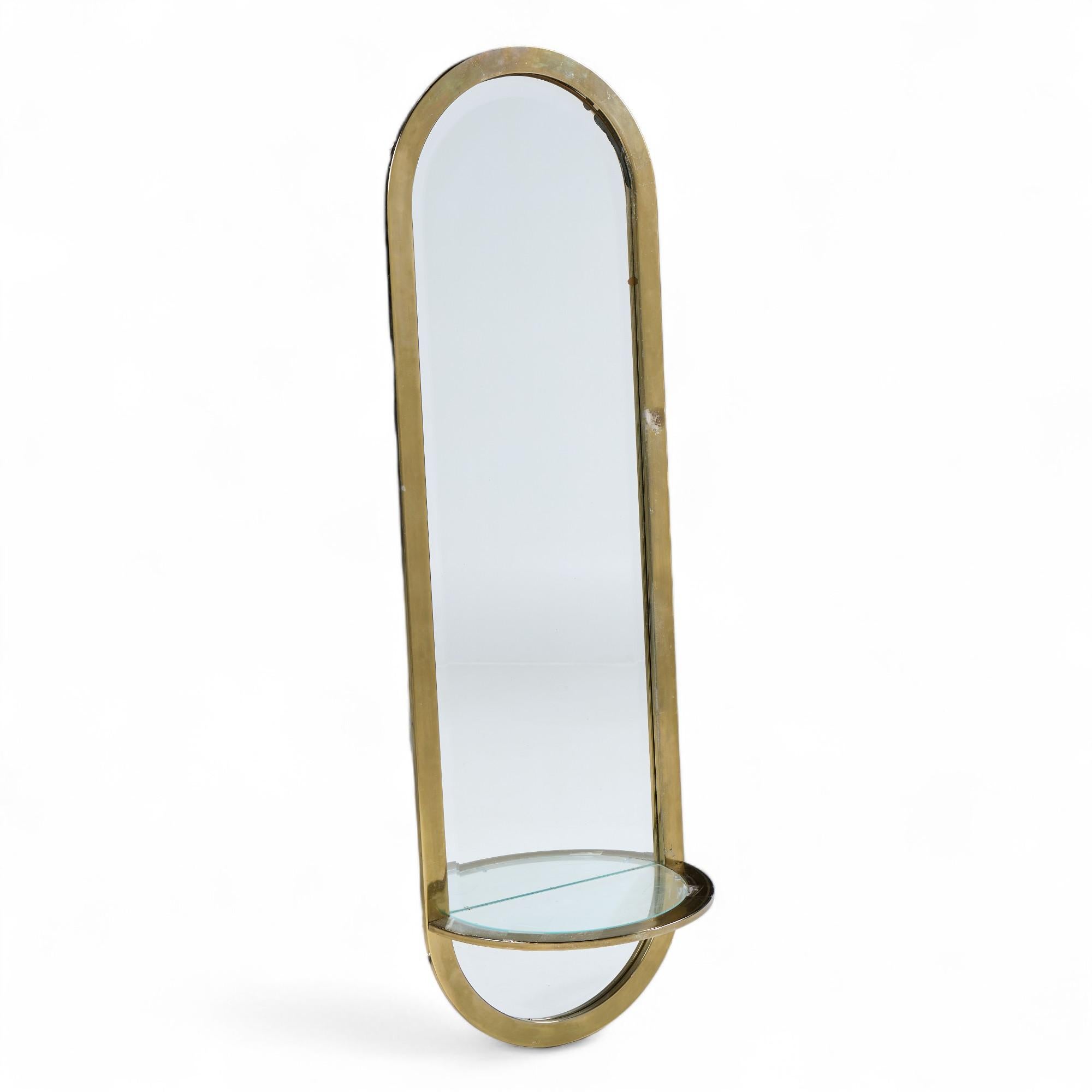 Moderno Specchio da pista Pace Brass in vendita