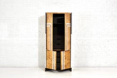 Armadio Pace in legno di radica e cromo, Italia, 1970