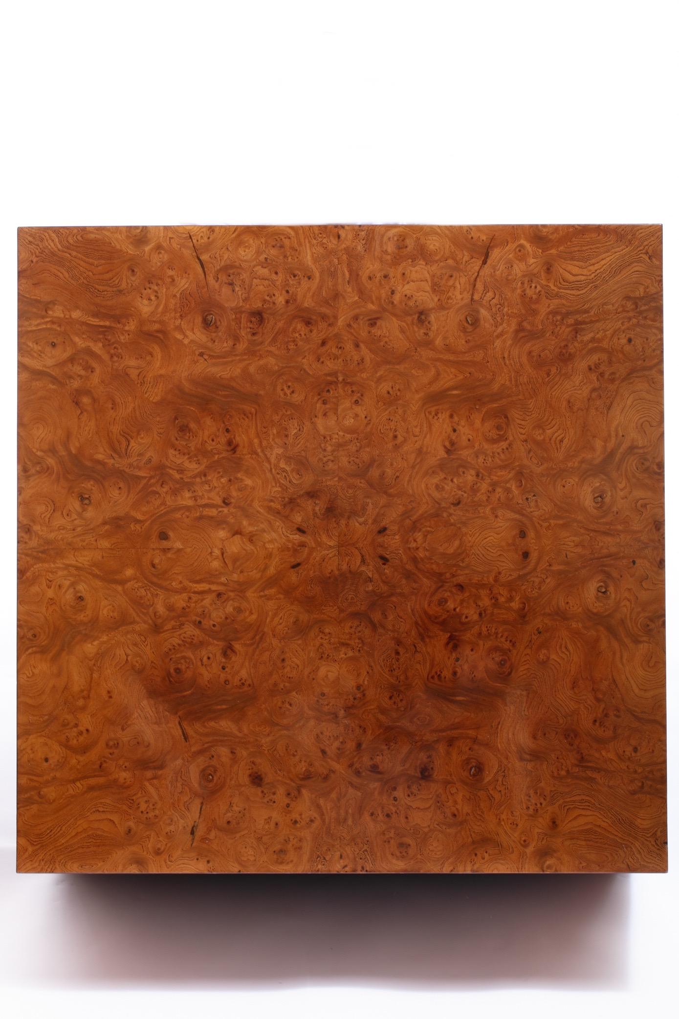 American Pace Burl Wood Cube Table