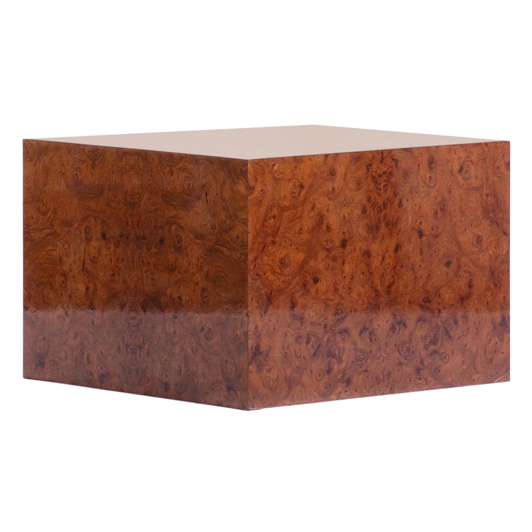 Pace Burl Wood Cube Table