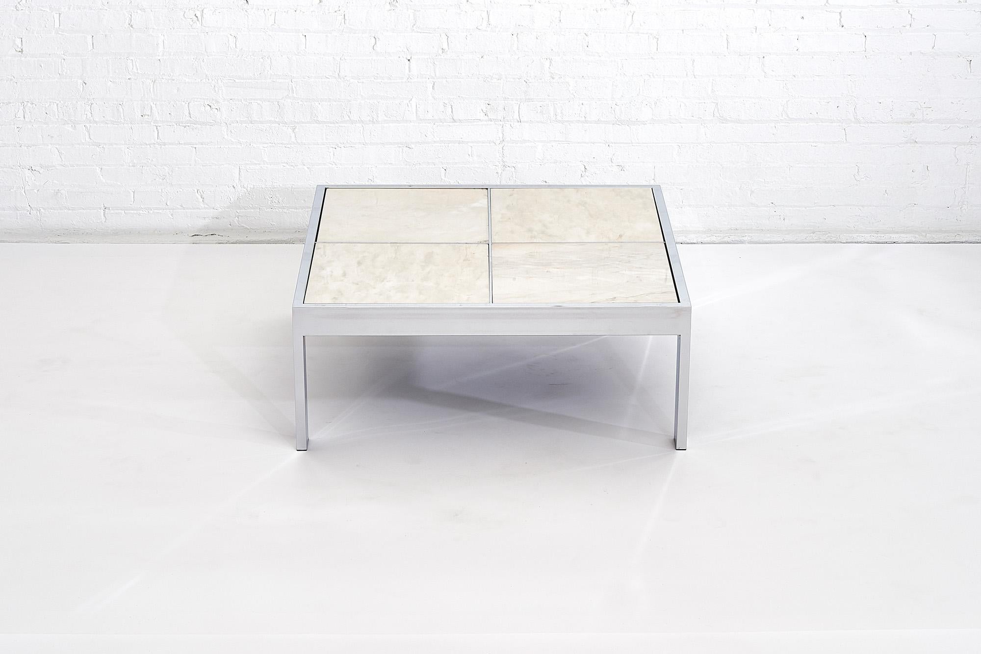 Mid-Century Modern DIA Chrome and Marble Coffee Table, 1970s