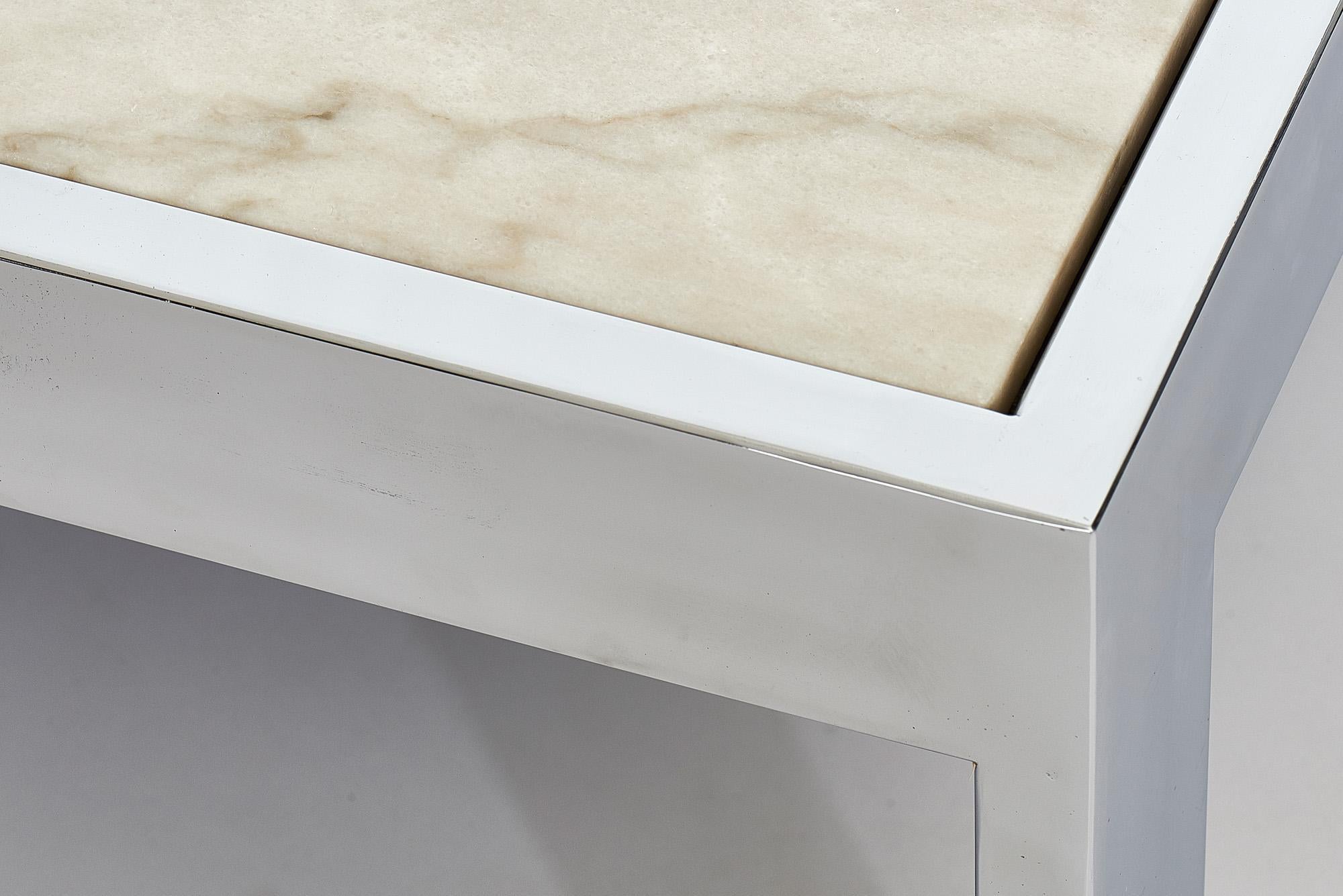 20th Century DIA Chrome and Marble Coffee Table, 1970s
