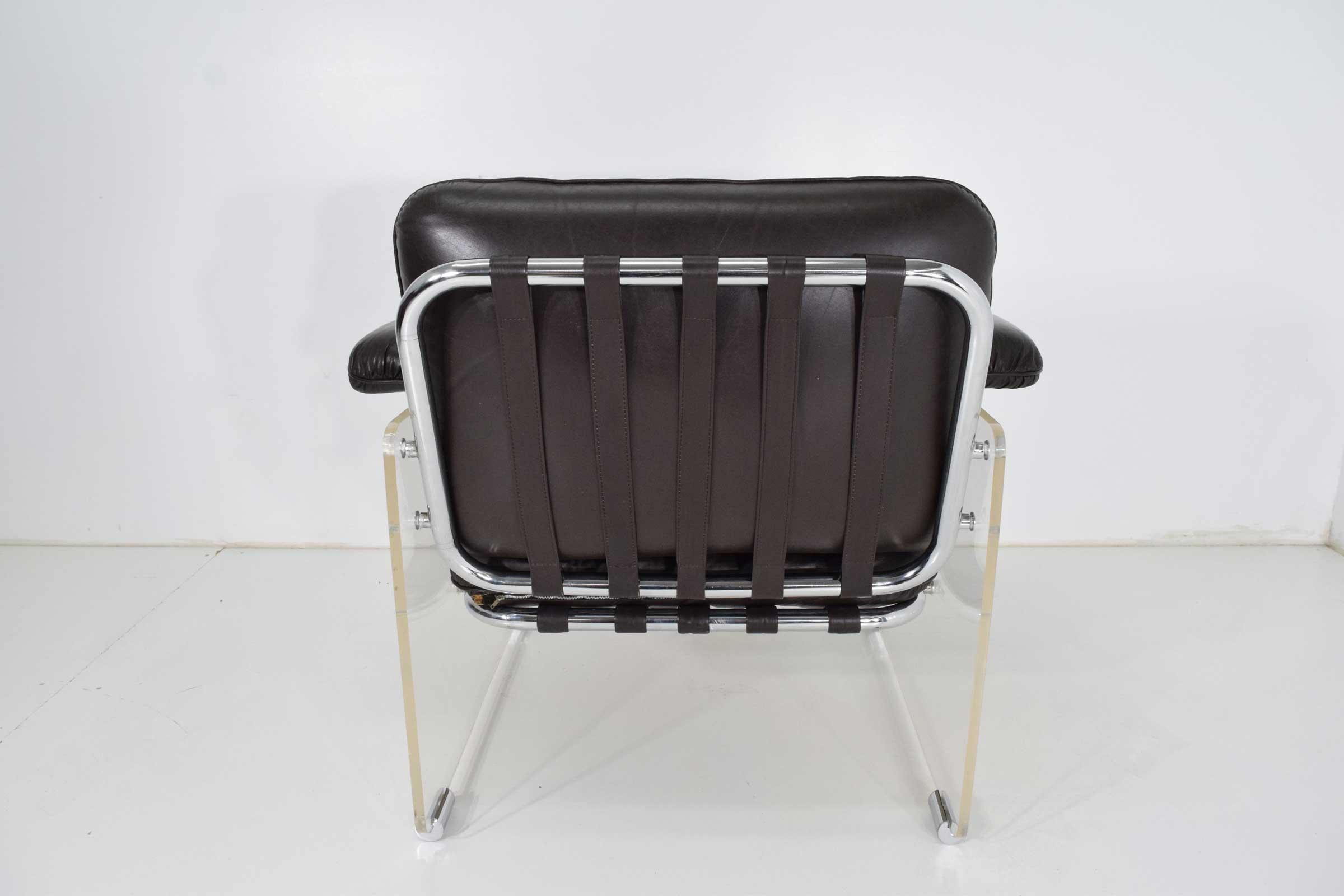 Upholstery Pace Collection Argenta Lucite Lounge Chair