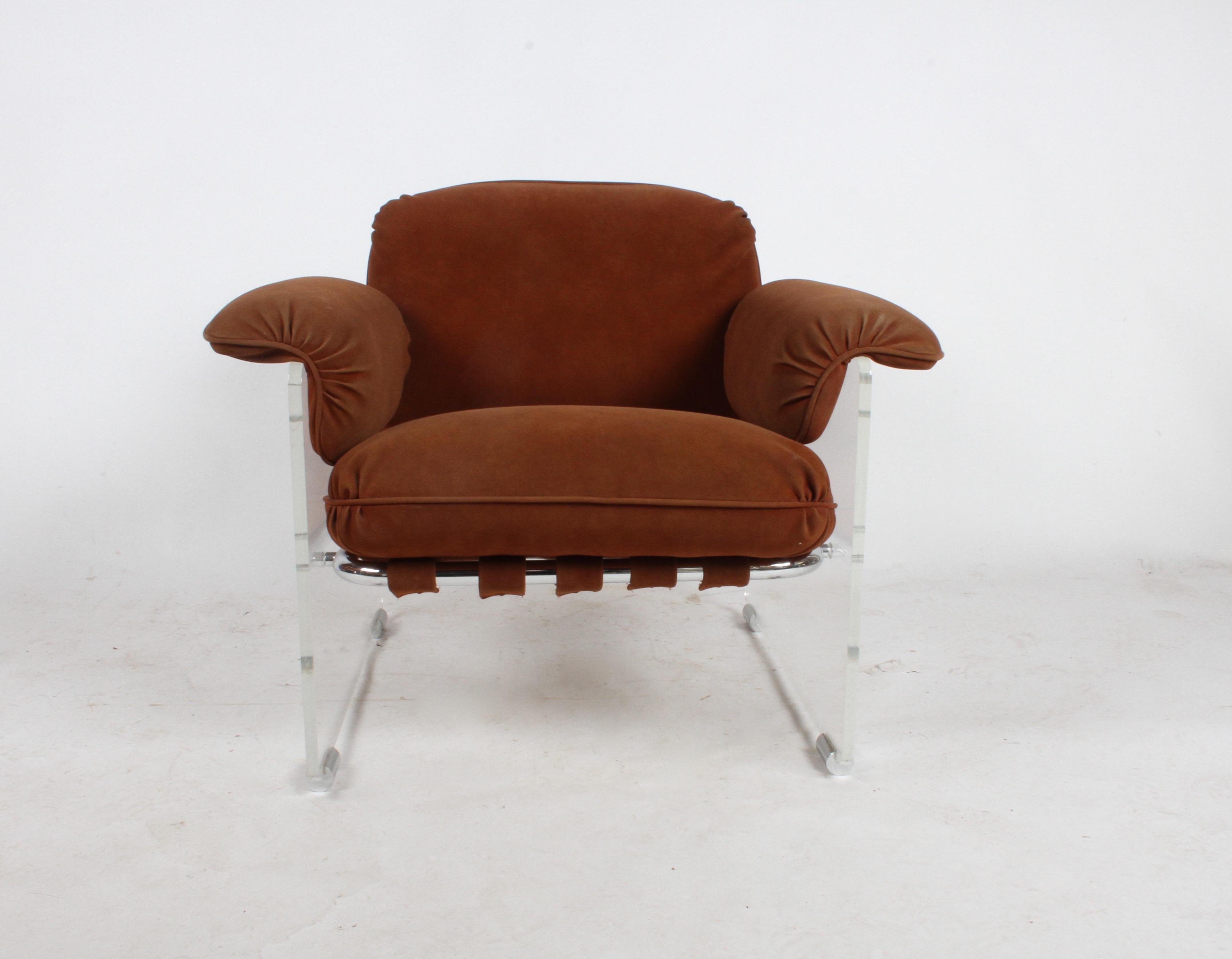 American Pace Collection Argenta Lucite Lounge Chairs, circa 1970s