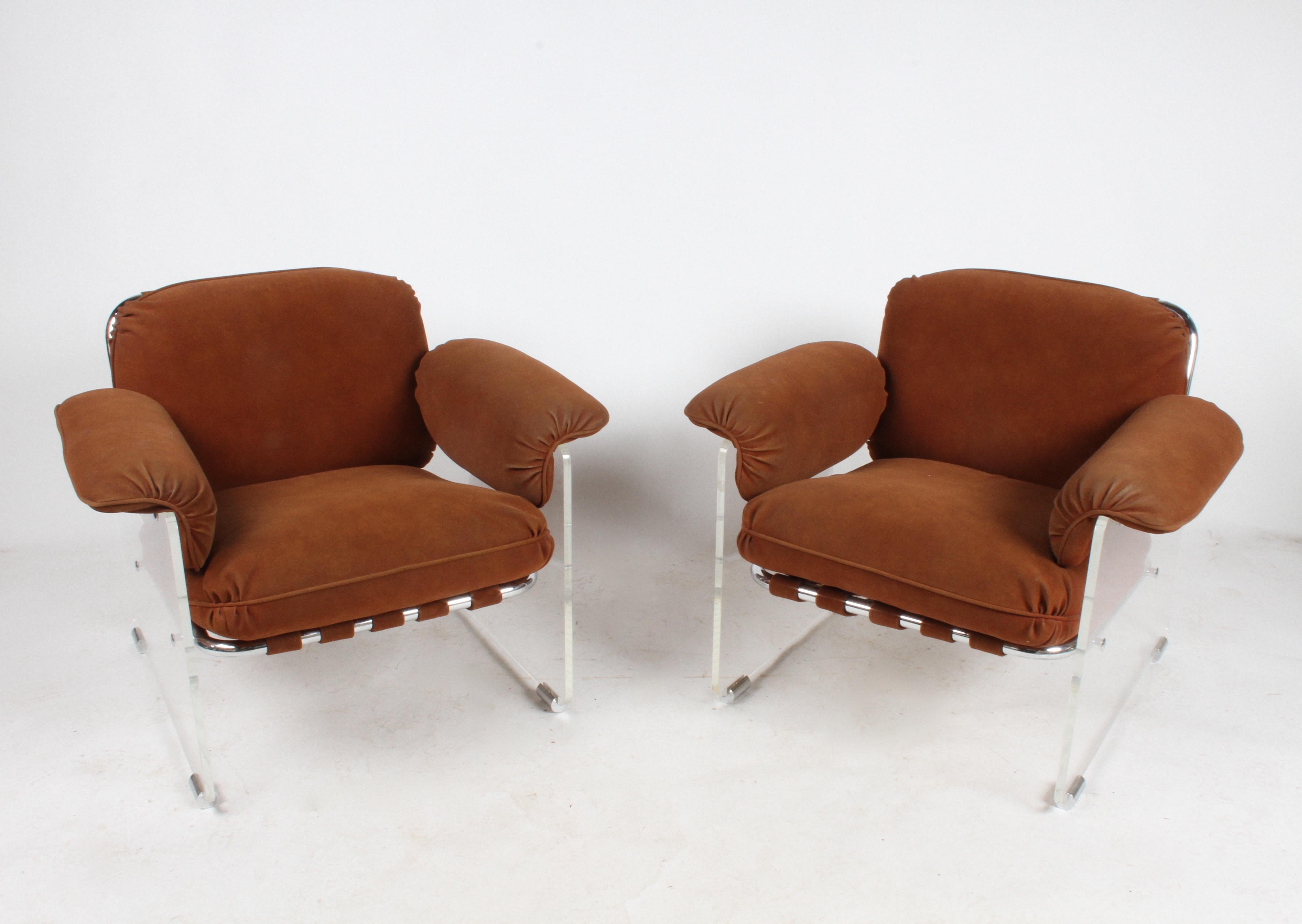 Late 20th Century Pace Collection Argenta Lucite Lounge Chairs, circa 1970s