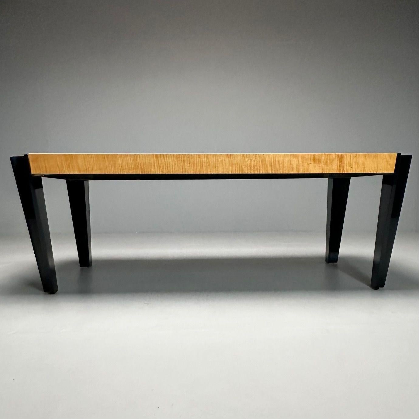 Pace Collection, Art Deco, Modern Dining Table, Black Lacquer, USA, 1990s 1