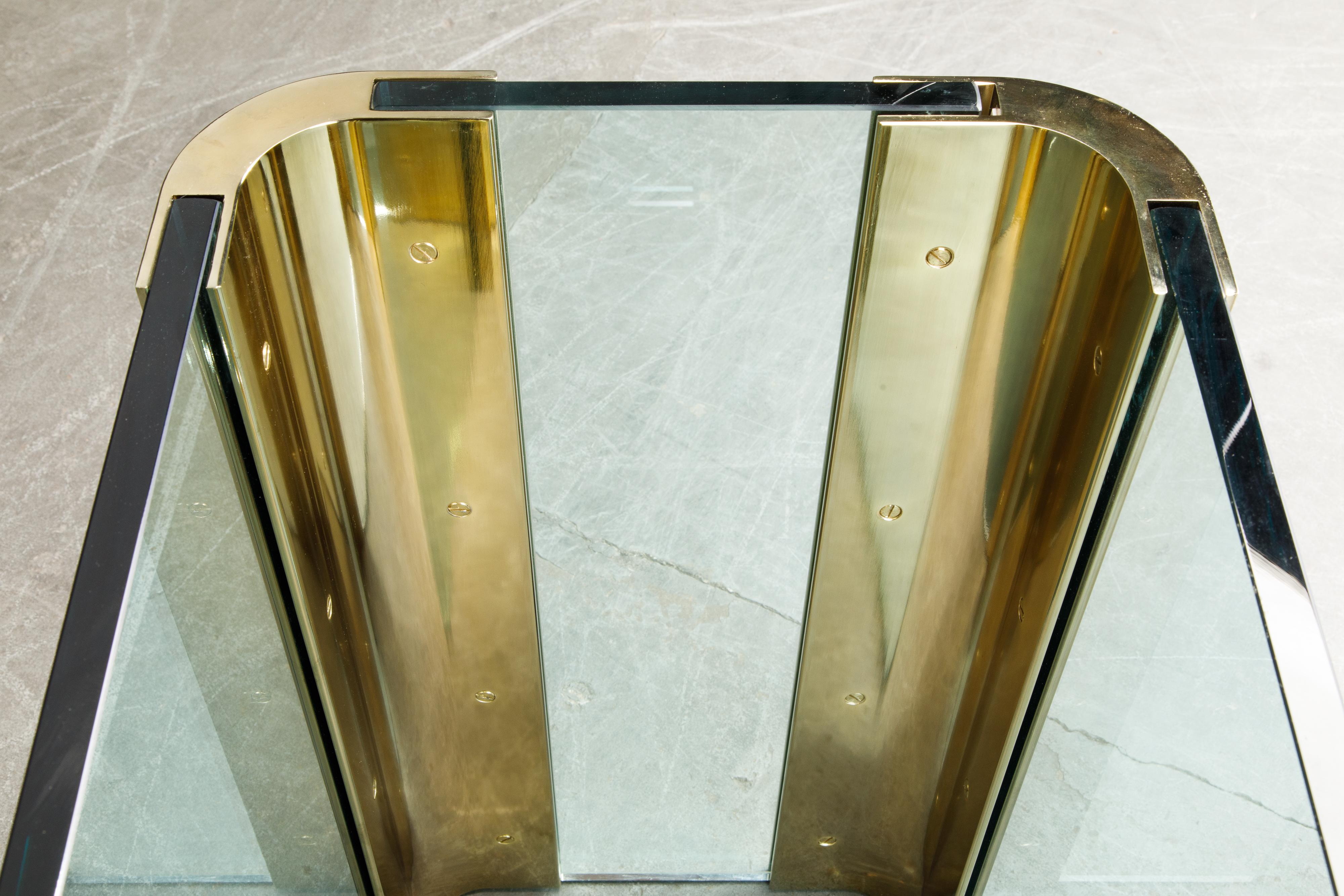 Pace Collection Brass and Glass Dining or Conference Table, circa 1970s  9