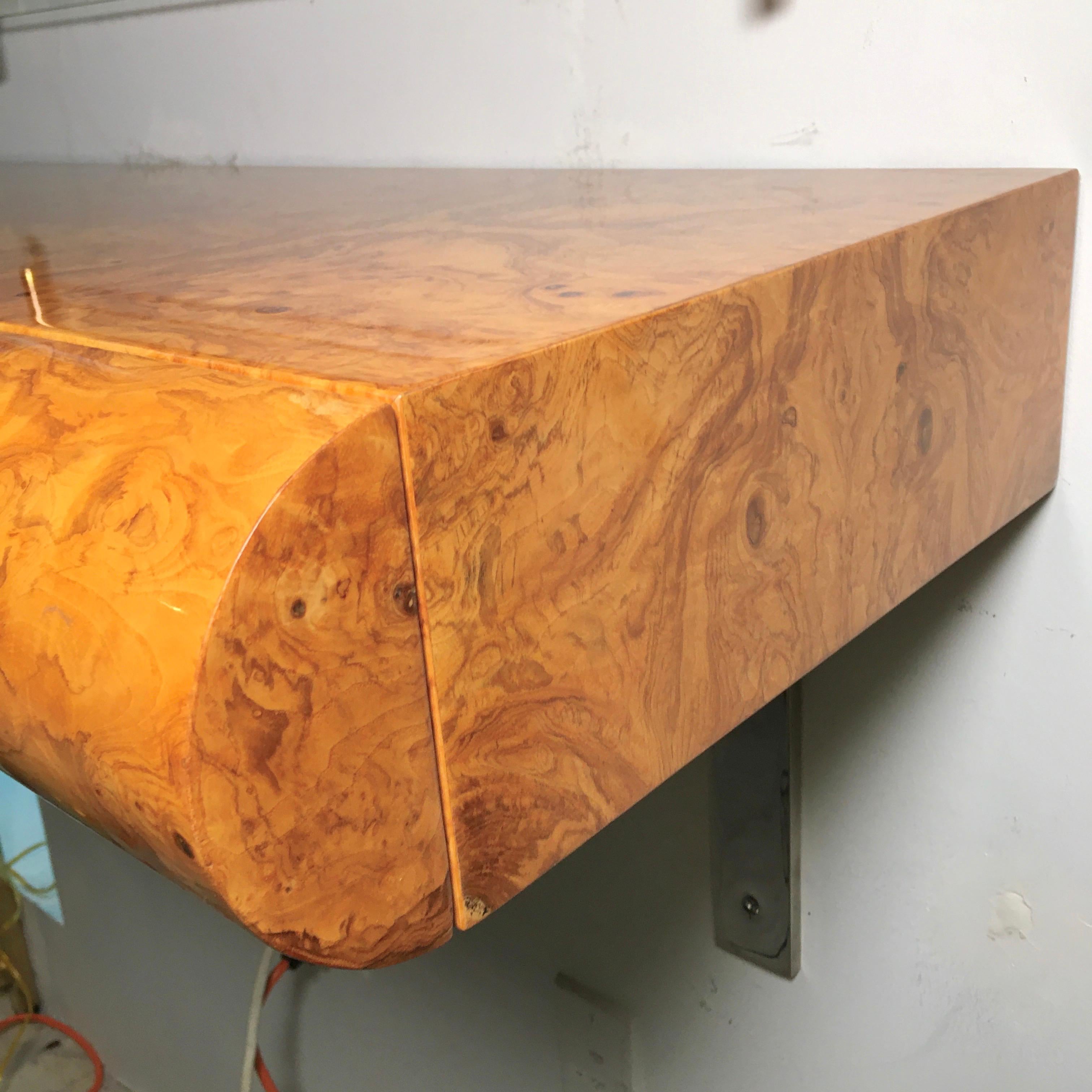 Pace Collection Burl Floating Console In Good Condition In Hanover, MA