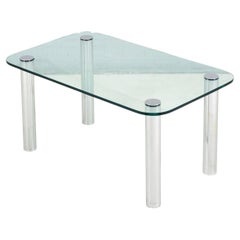 Vintage Pace Collection Chrome And Glass Dining Table, 1970