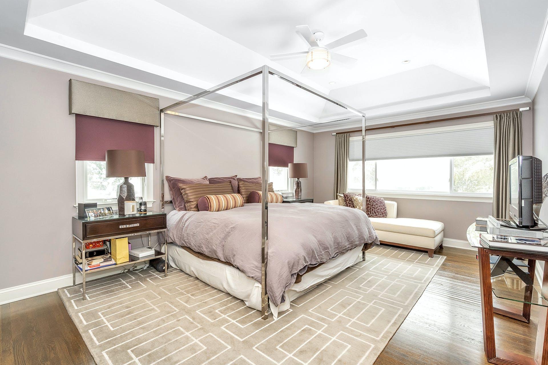 American Pace Collection Queen Chrome Canopy Bed For Sale