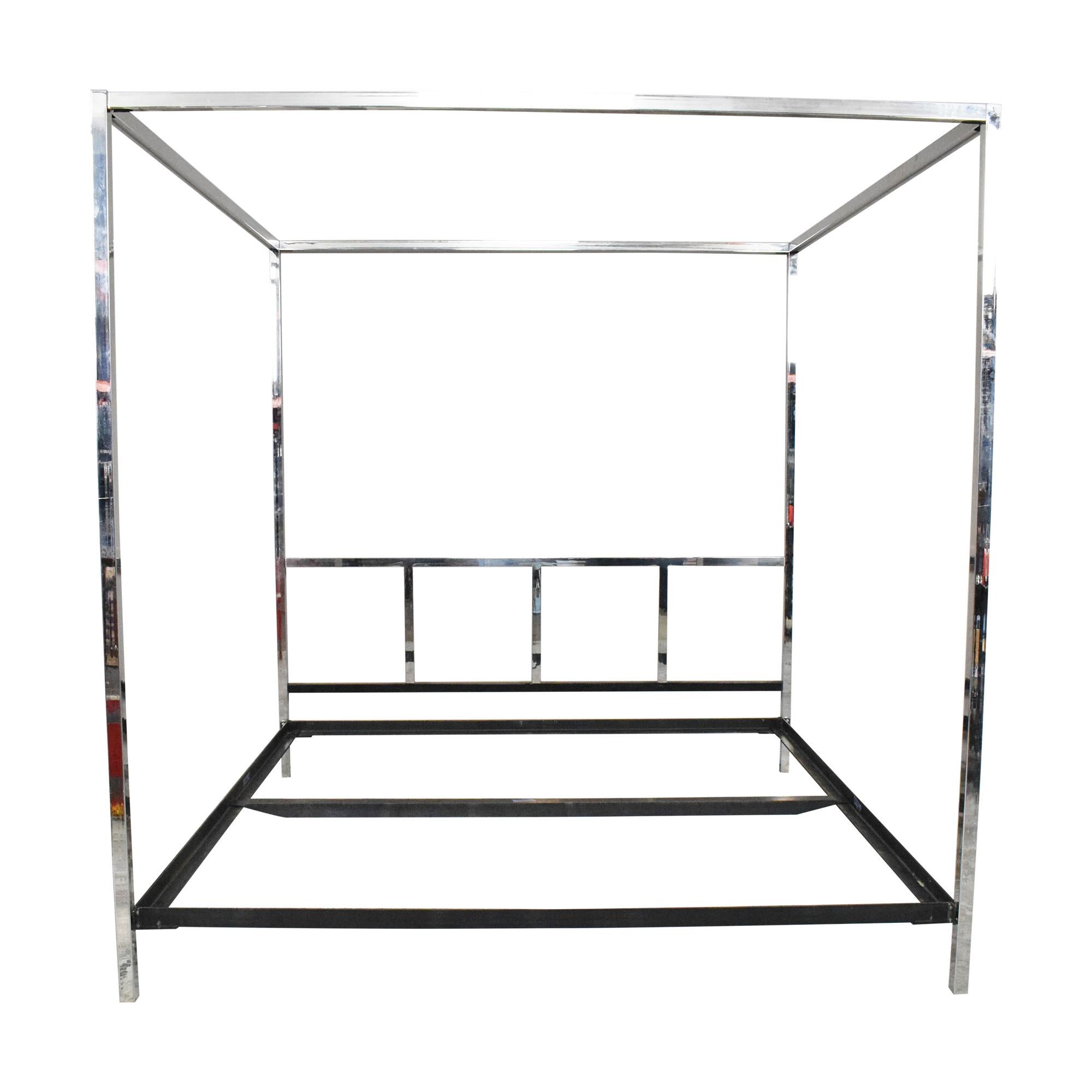 Late 20th Century Pace Collection Chrome Canopy Bed For Sale