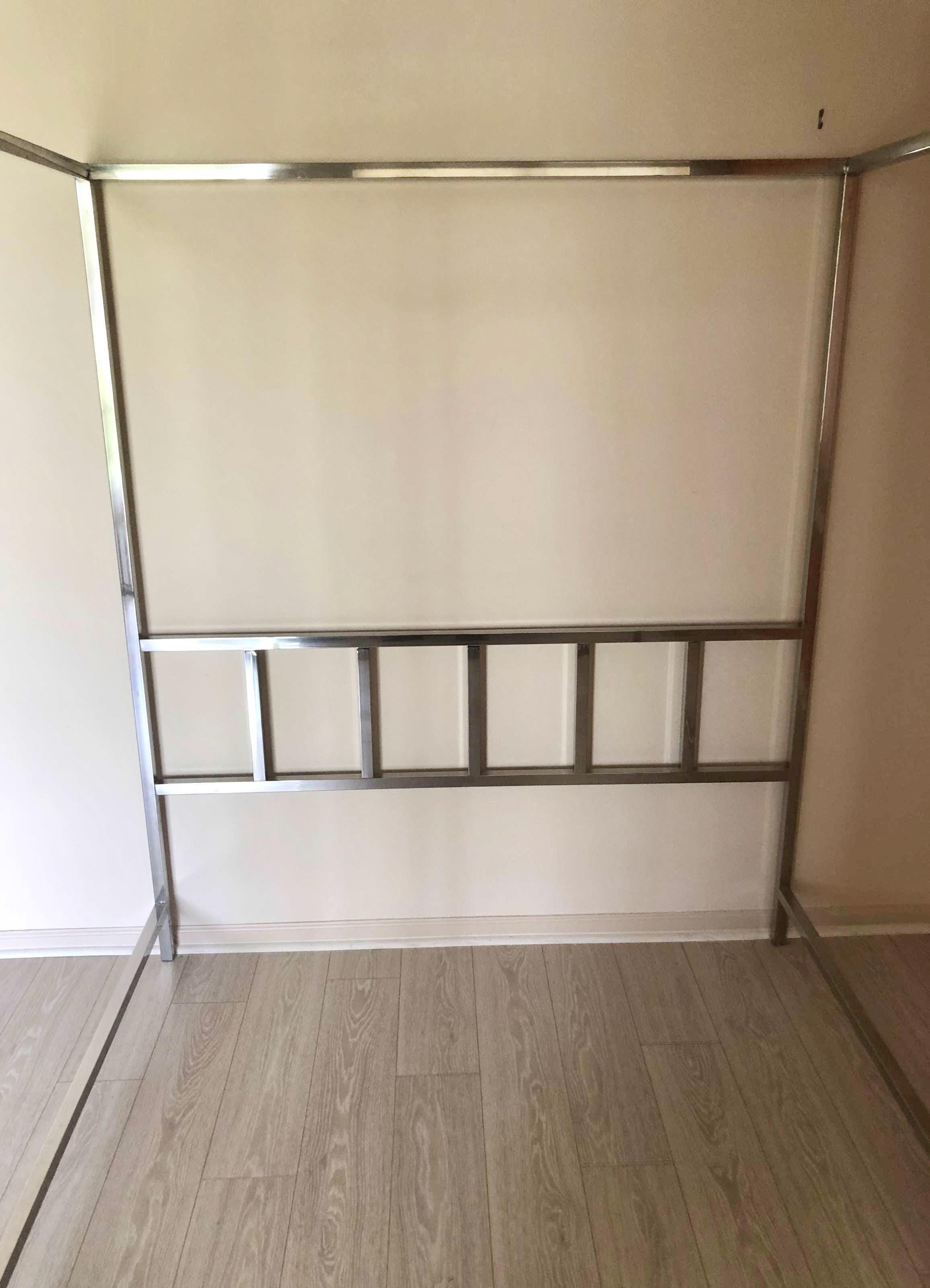 Space Age Pace Collection Queen Chrome Canopy Bed For Sale