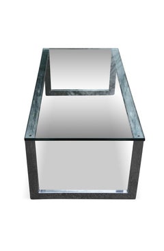 Pace Collection Chrome & Clear Glass Rectangular Statement Coffee Table