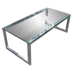 Pace Collection Chrome & Clear Glass Rectangular Statement Coffee Table