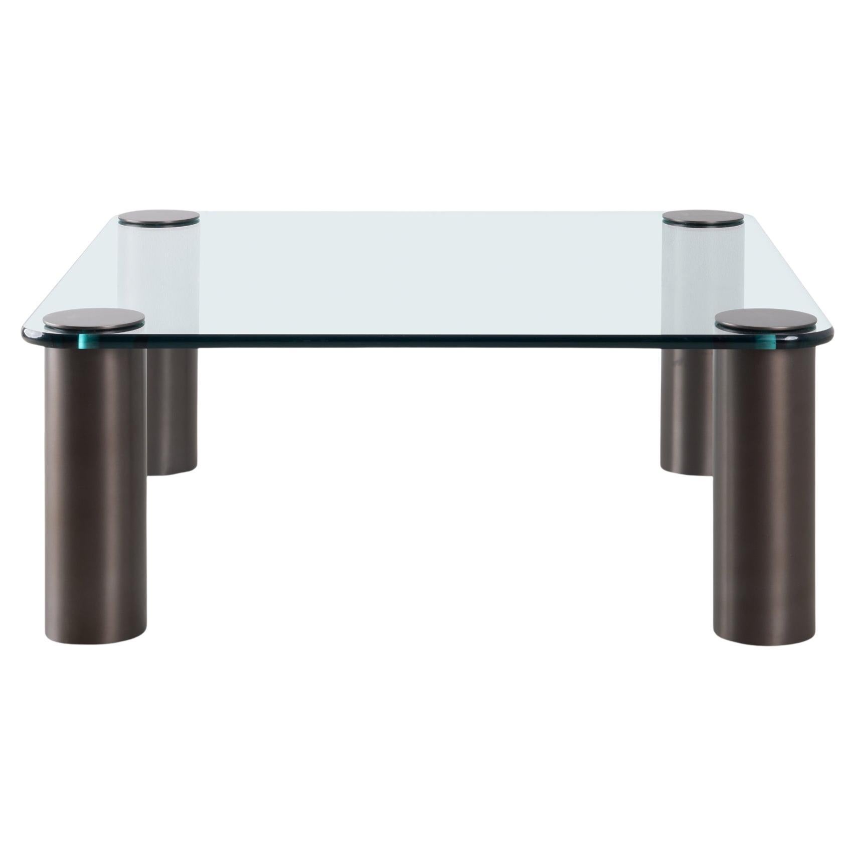 Pace Collection Cocktailtisch aus gebürsteter Bronze von Leon Rosen