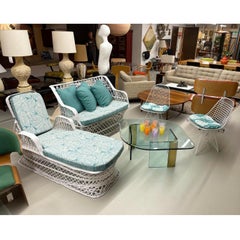 Tavolino da caffè in ottone e vetro Pace Collection Waterfall Scalloped di Leon Rosen