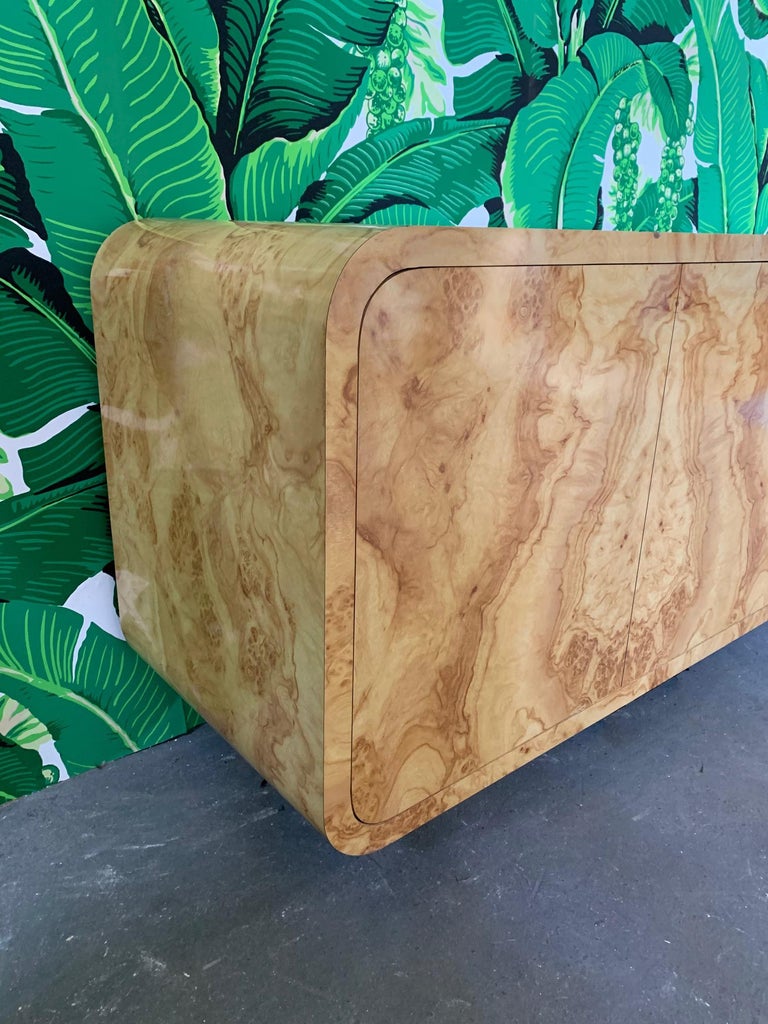 Pace Collection Floating Burl Wood Credenza at 1stDibs