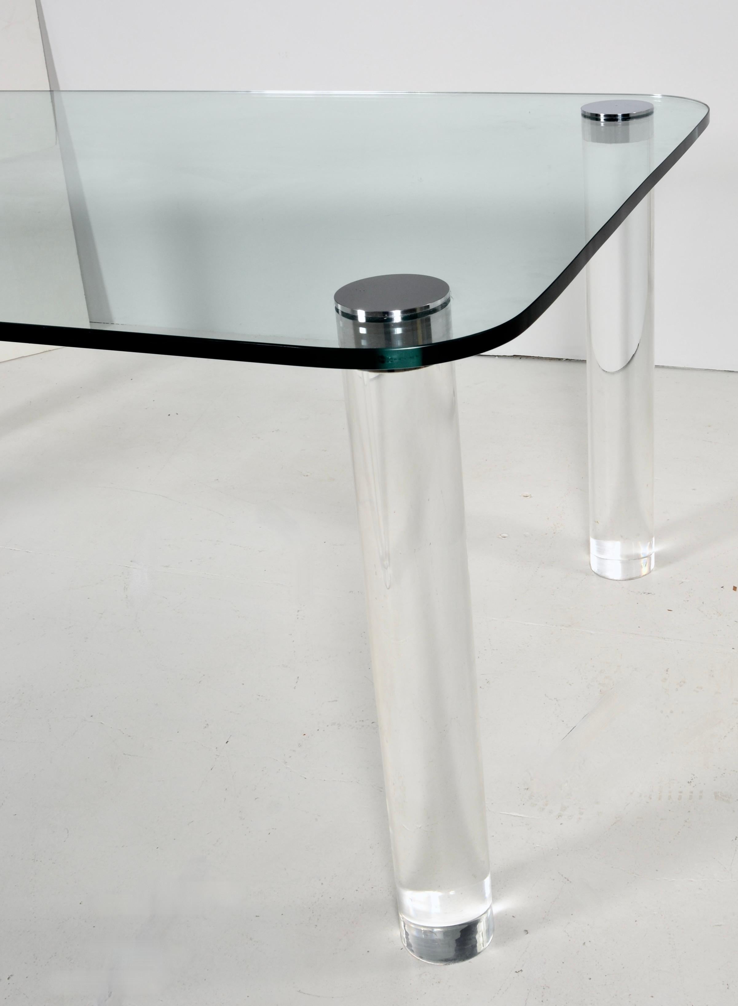 Mid-Century Modern The Collective Glass and Lucite Dining Table, USA c 1970s en vente