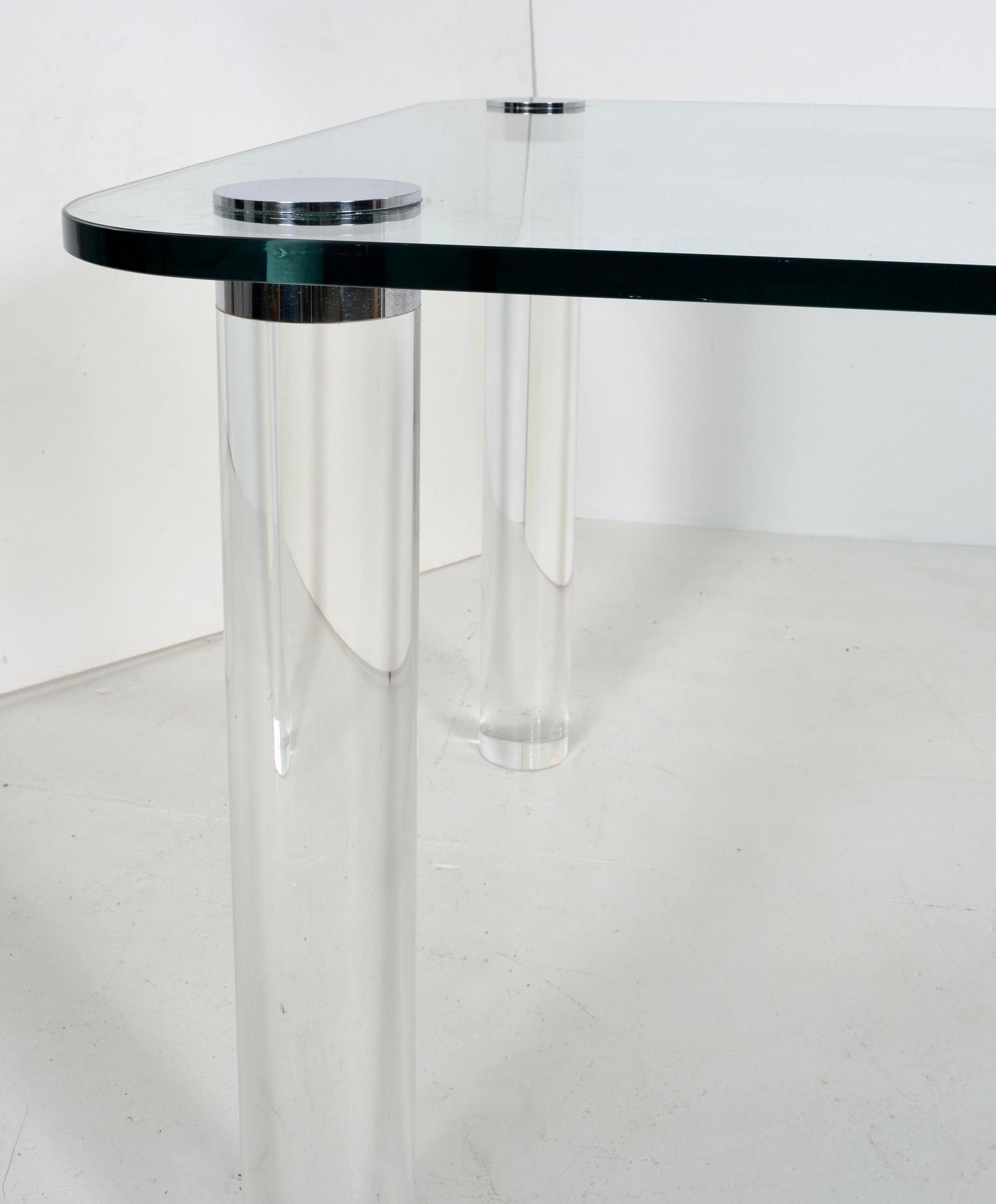 Américain The Collective Glass and Lucite Dining Table, USA c 1970s en vente