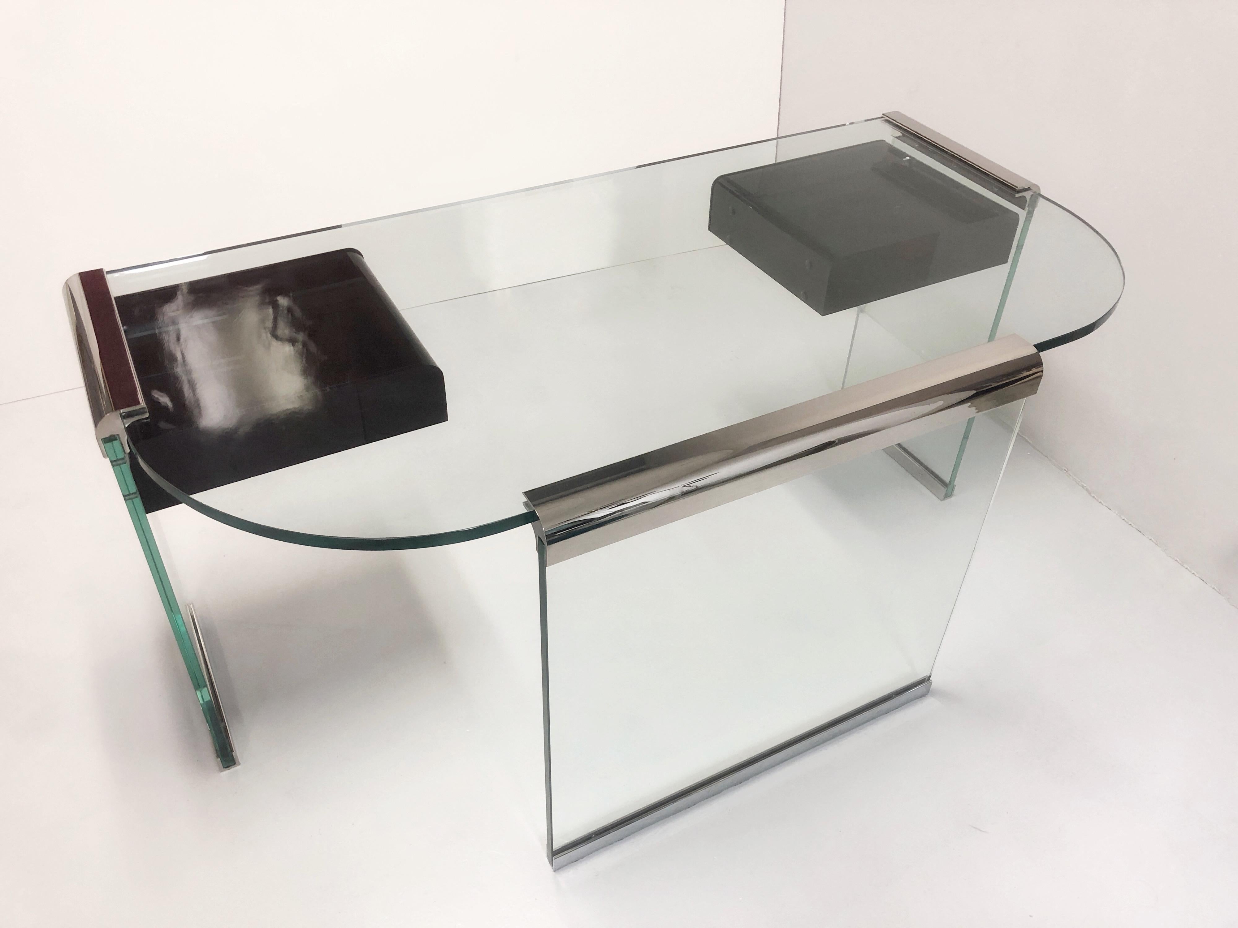 glass and metal desk