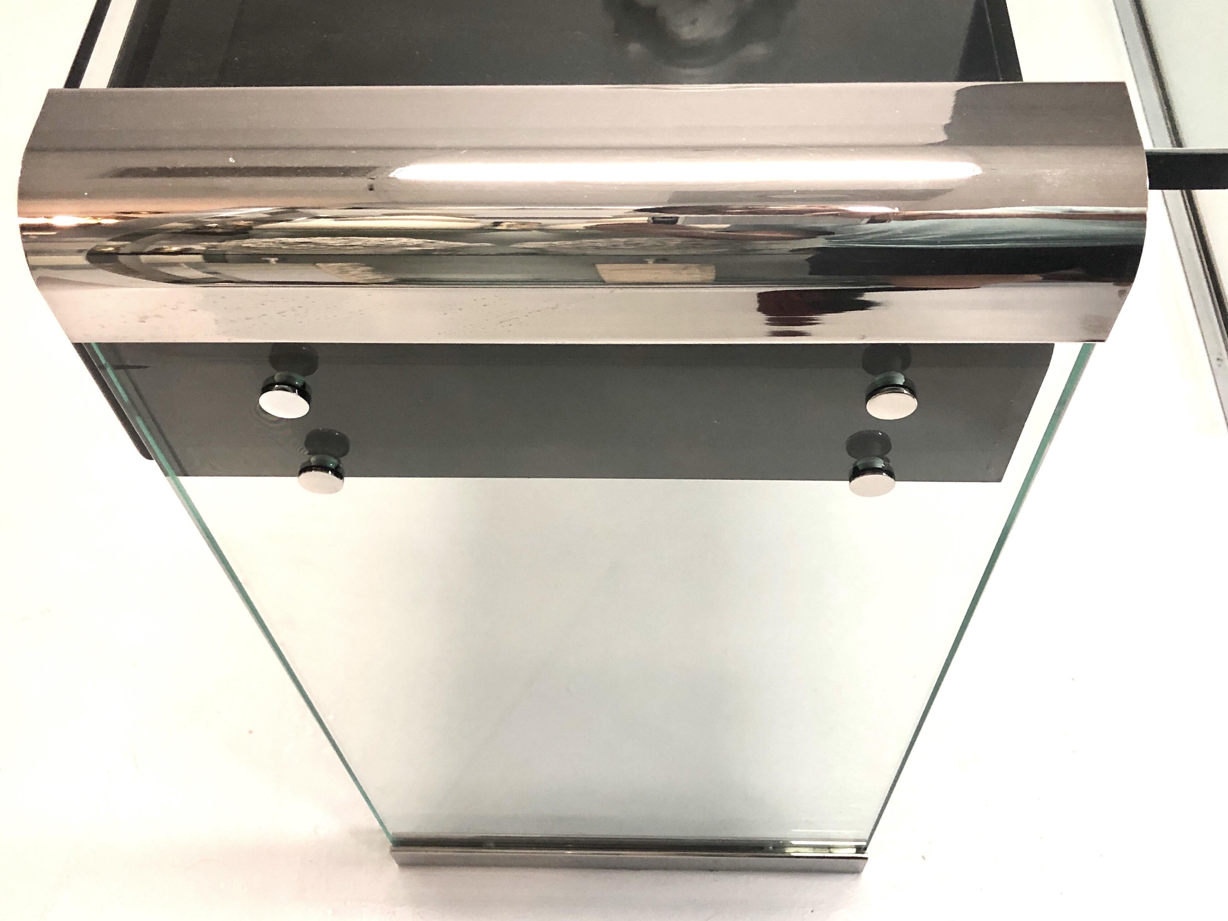 Pace Collection Glass and Metal Desk with Lucite Drawers 3