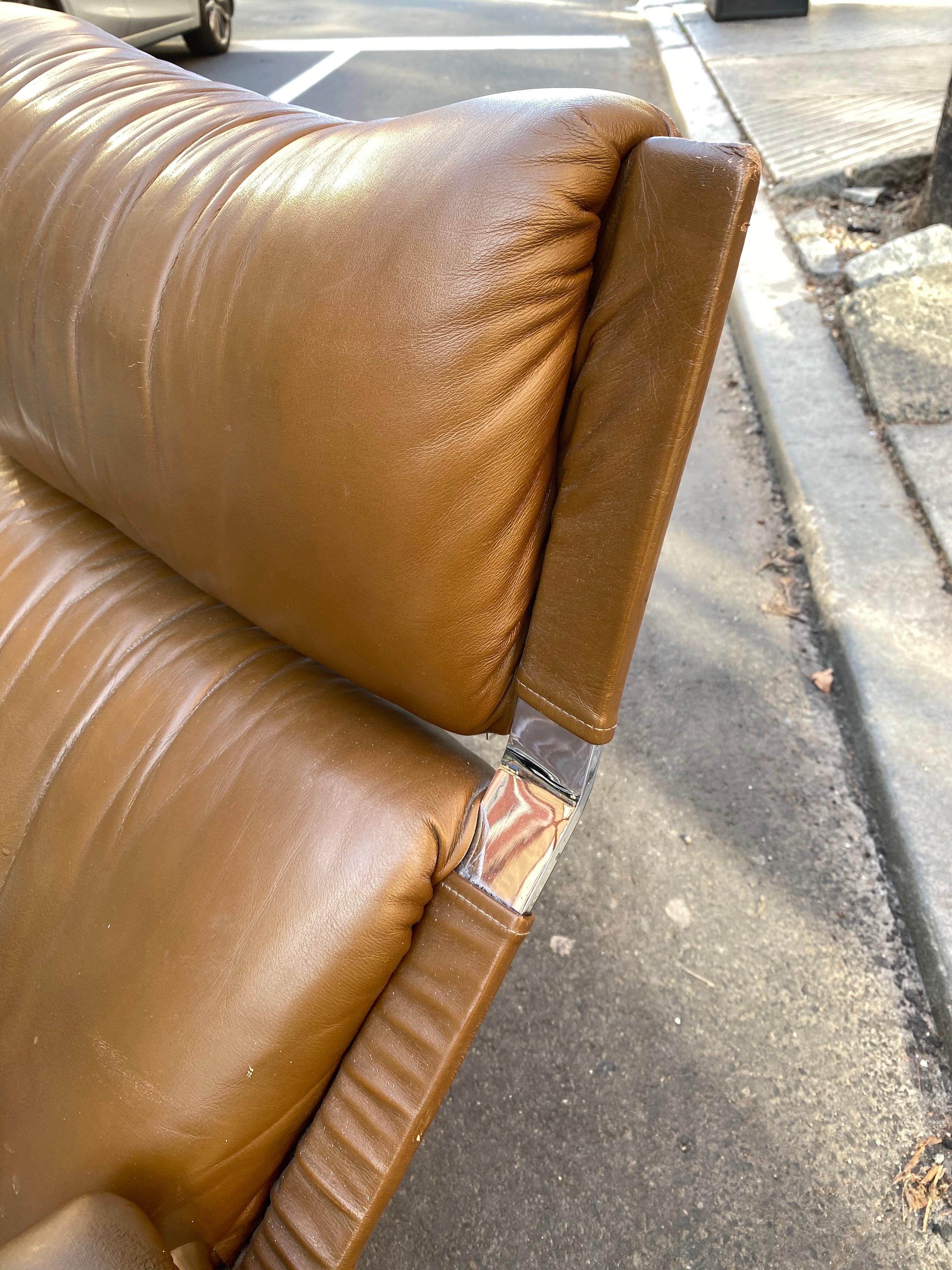 Pace Collection Lounge Chair and Ottoman Designed by Richard Hersberger In Good Condition In Philadelphia, PA