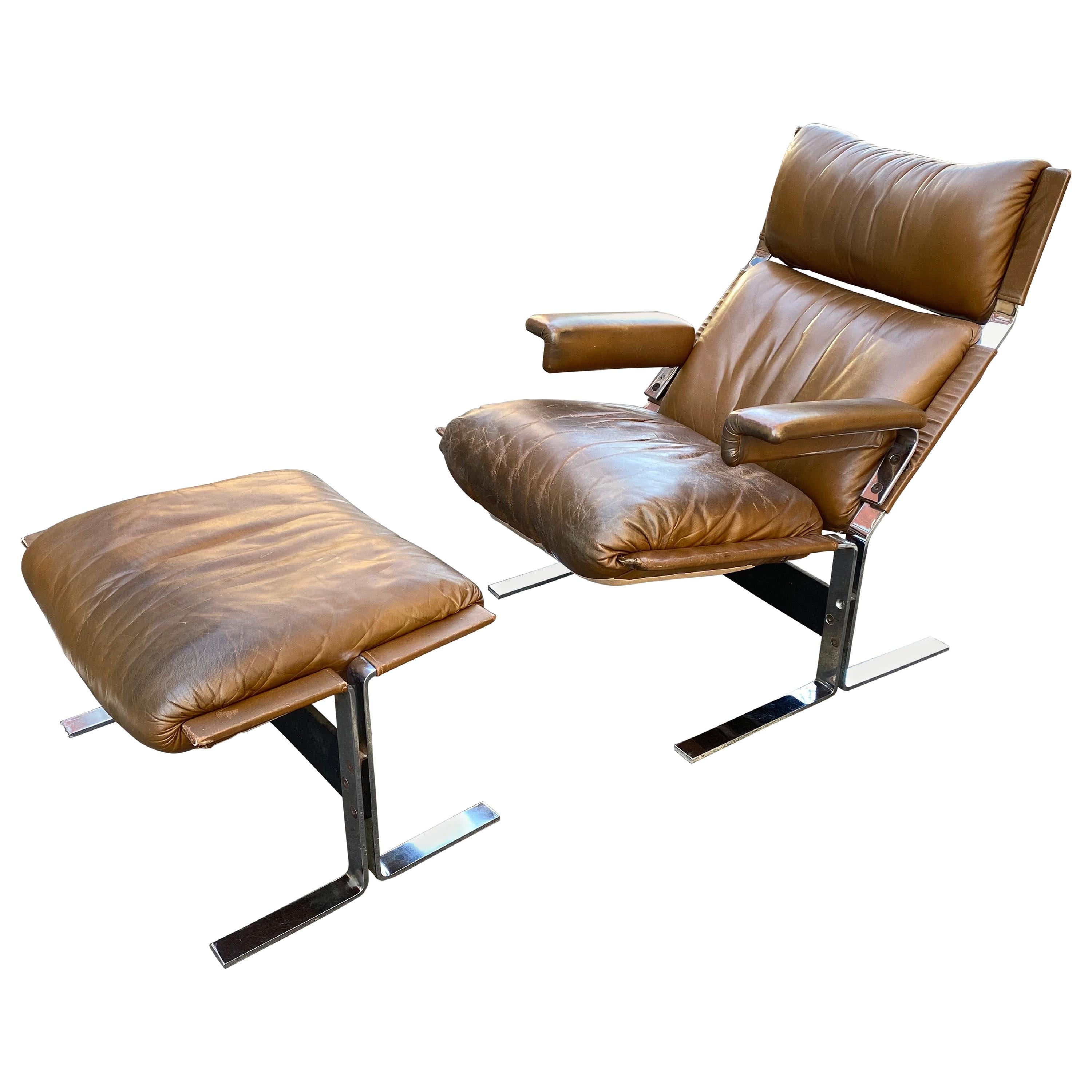 Pace Collection Lounge Chair and Ottoman Designed by Richard Hersberger