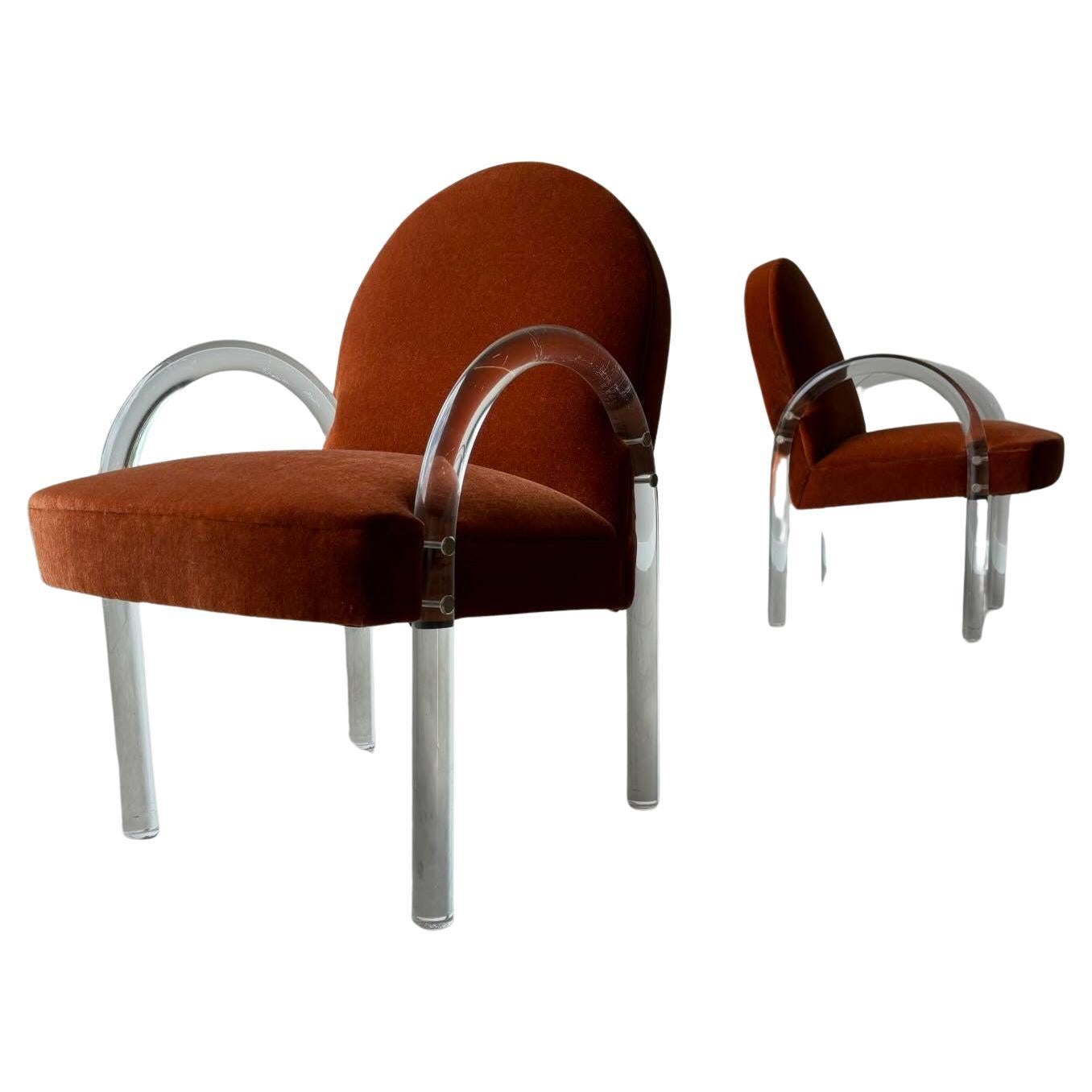 Pace Collection Lucite Armchairs by Leon Rosen