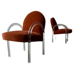 Pace Collection Lucite Armchairs by Leon Rosen