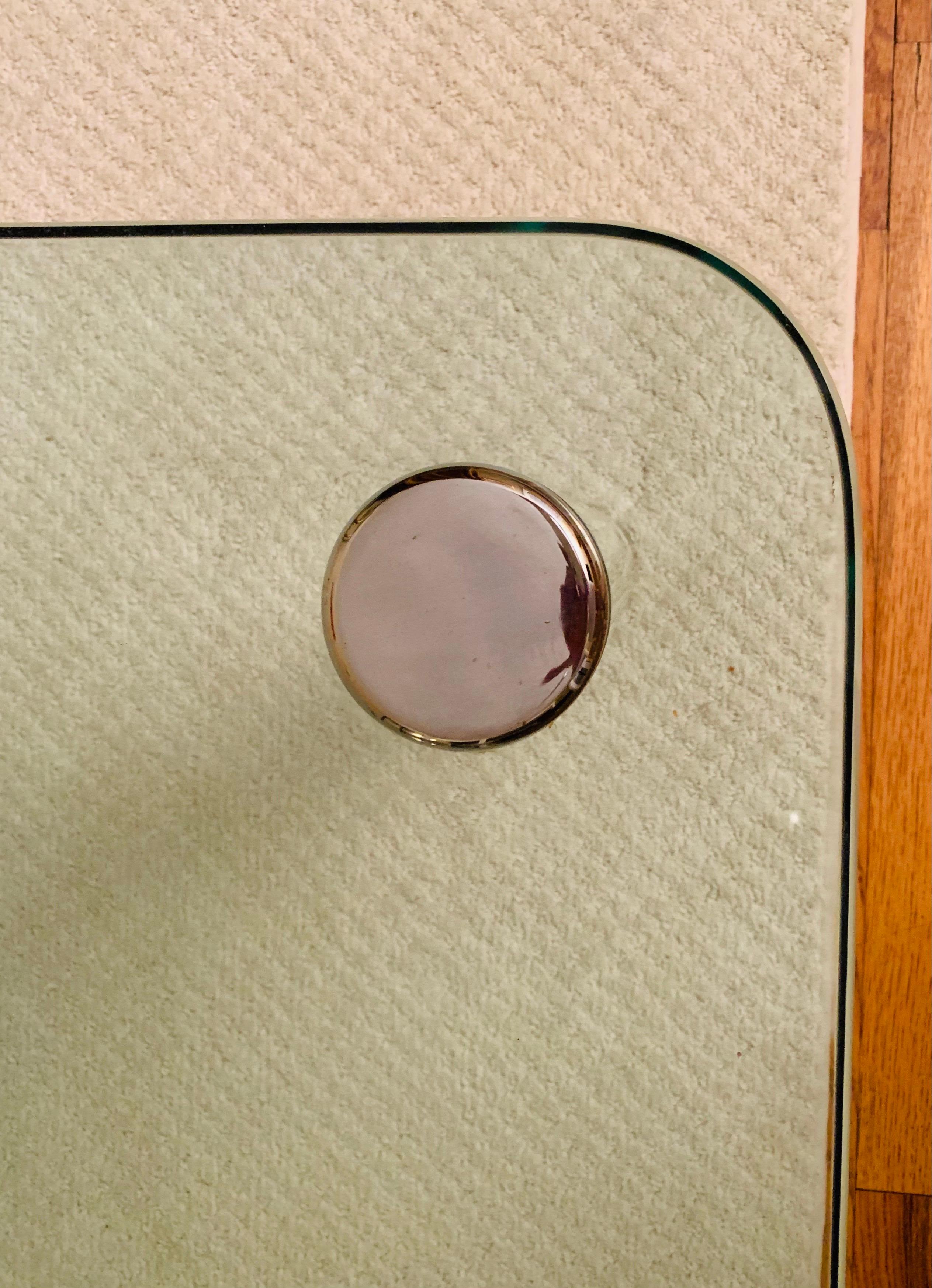 Pace Collection Lucite Glass & Chrome Cocktail Table In Good Condition In Philadelphia, PA