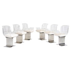 Pace Collection Lucite Swivel Dining Chairs, Model No. 171