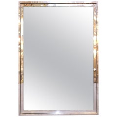 Retro Pace Collection Modern Chromed Metal Frame Mirror