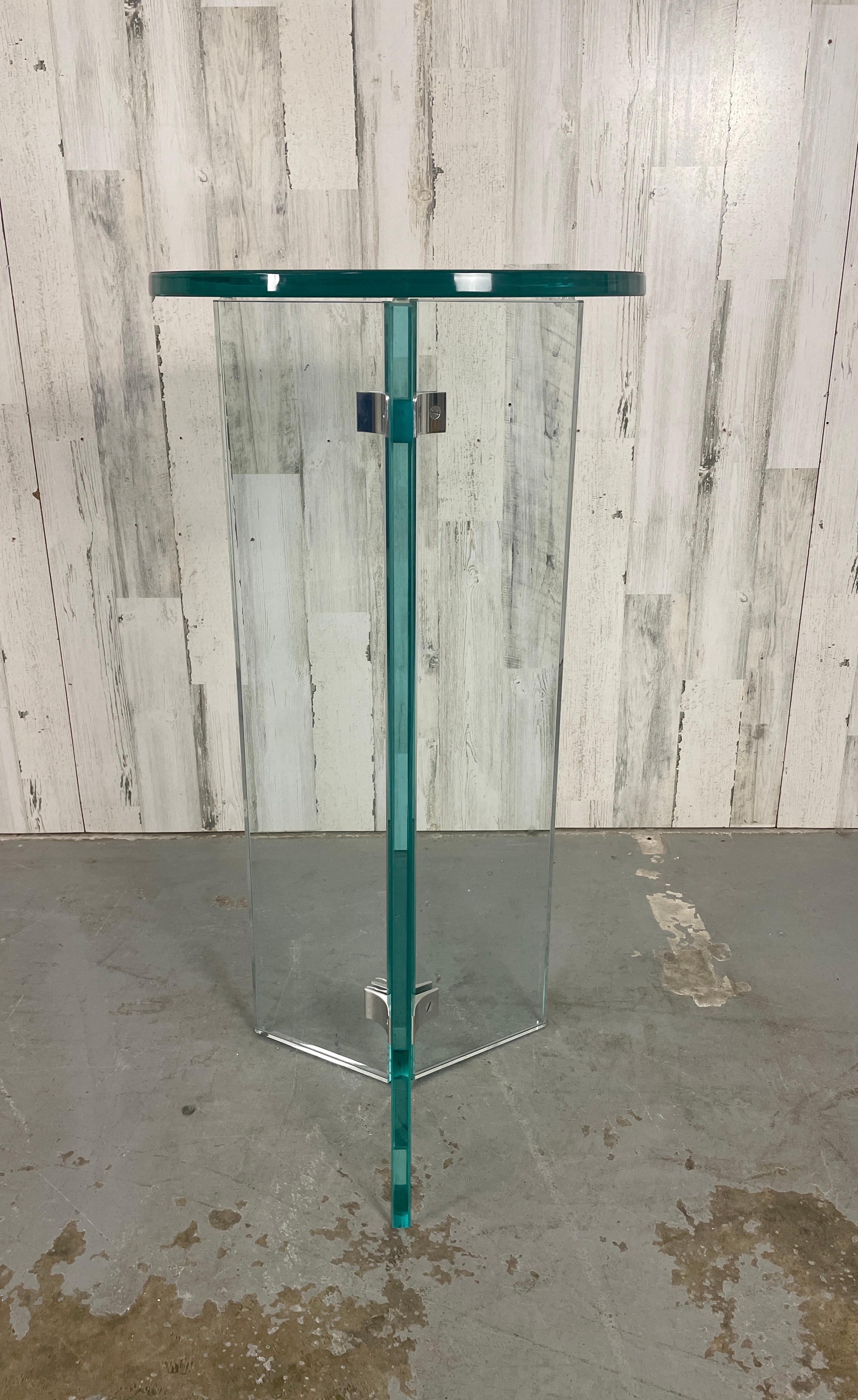 Pace Collection Pedestal / Plant Stand. Modern Glass Architectural Column that can be used for sculptures or plants. 