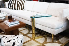 Pace Collection Side Table in Brass Finish