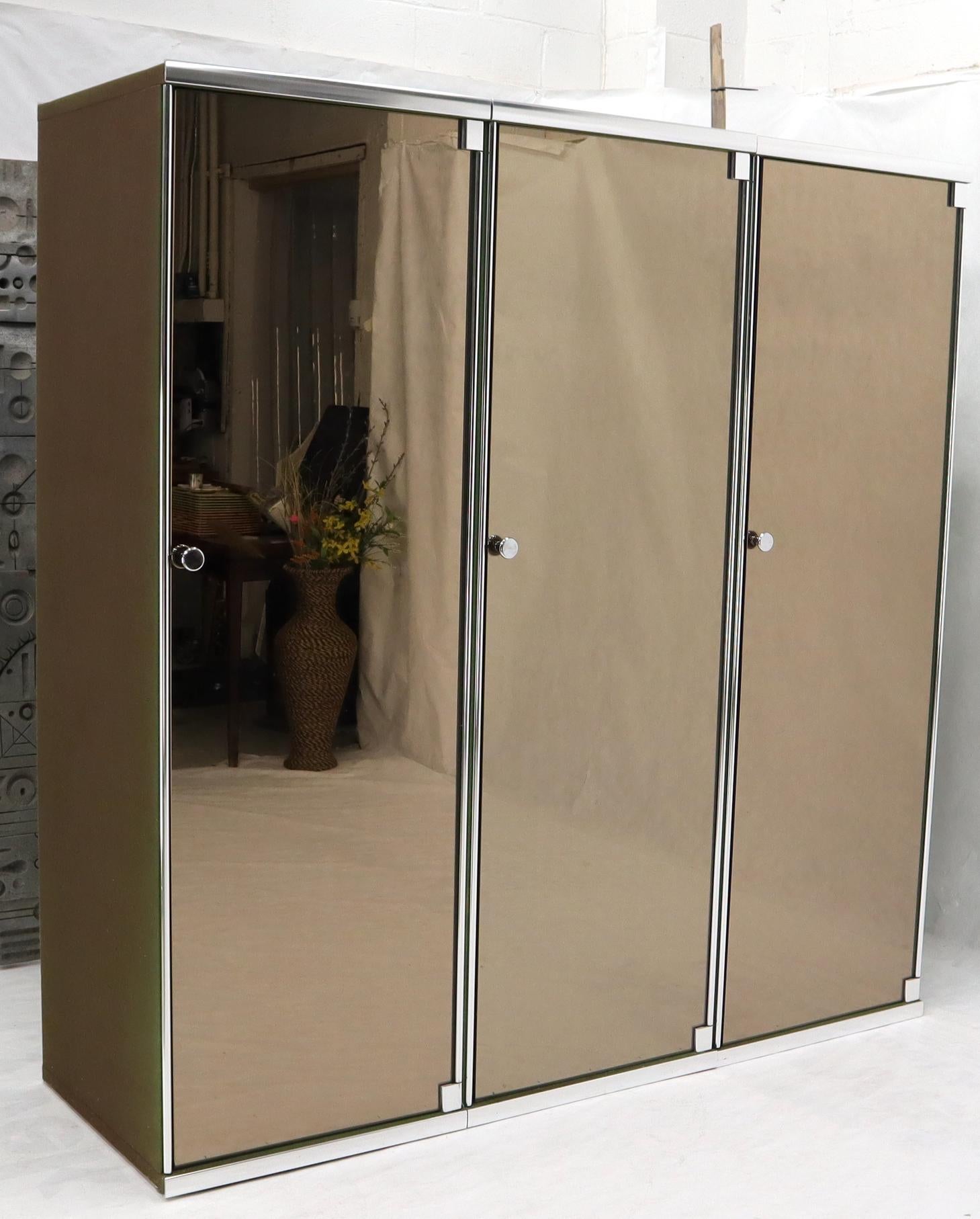 Mid-Century Modern Pace Collection Smoked Mirror Doors Guido Faleschini by i4 Mariani Wardrobes