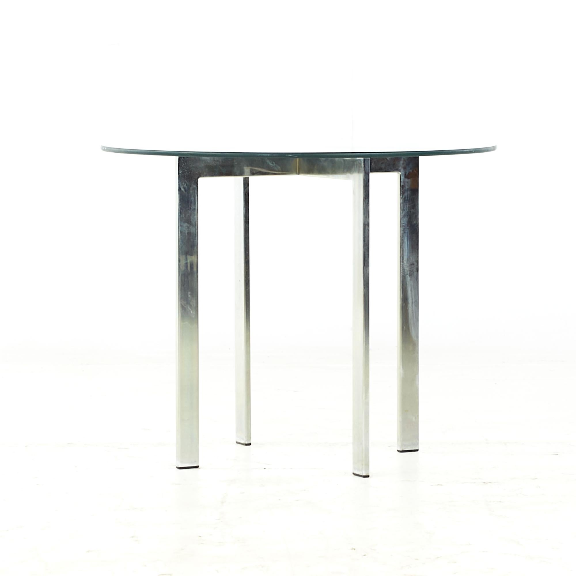 Mid-Century Modern Pace Collection Style Midcentury Chrome and Glass Side Table For Sale
