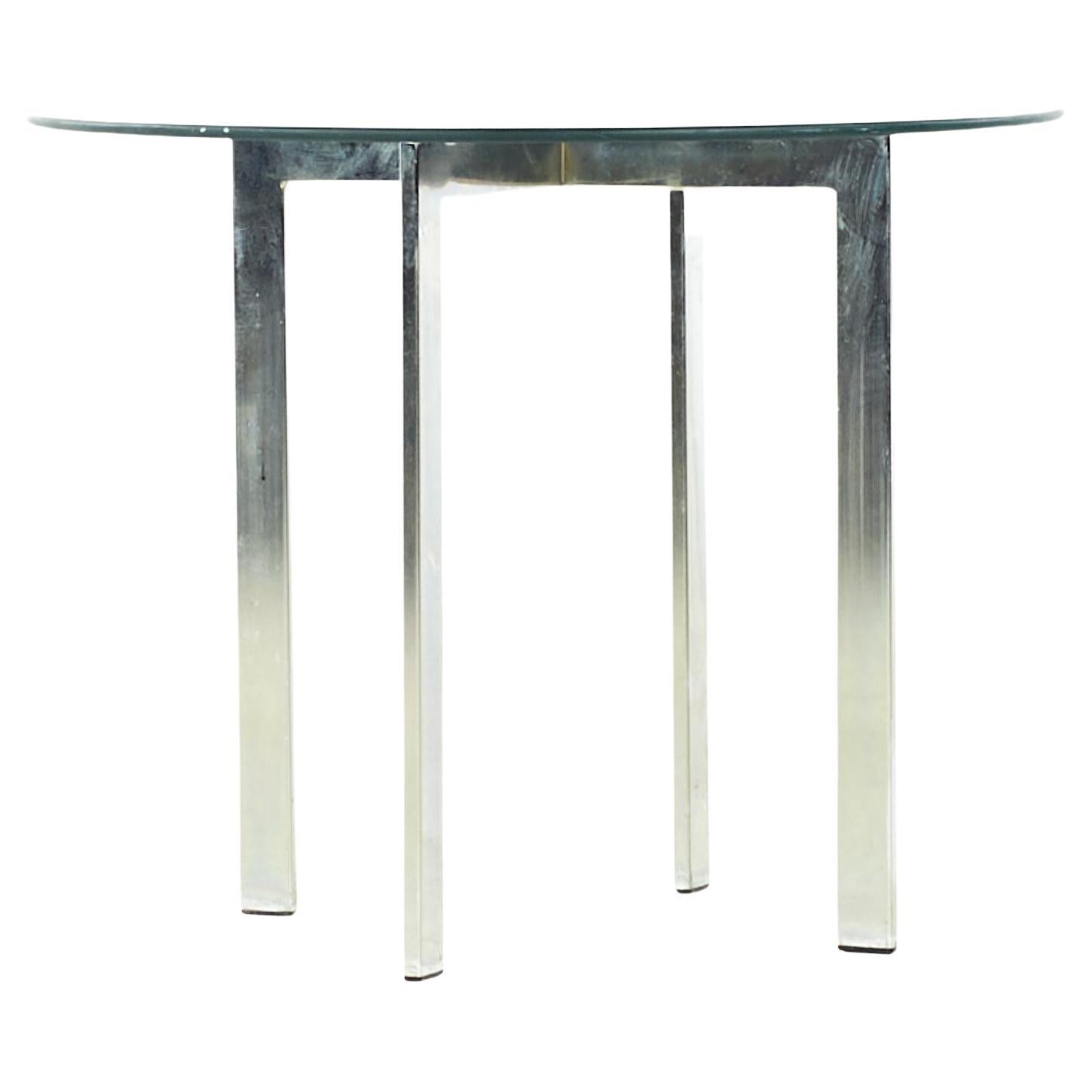 Pace Collection Style Midcentury Chrome and Glass Side Table For Sale