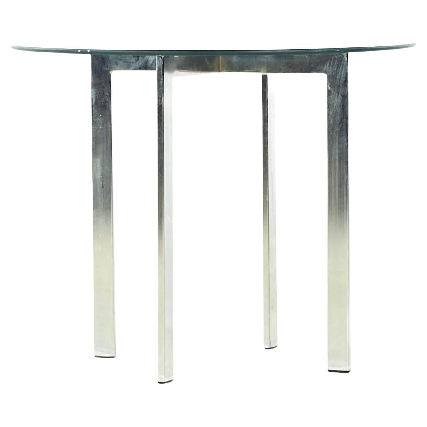 Table d'appoint en chrome et verre de style Pace Collection du milieu du siècle dernier