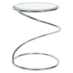 Pace Collection "Swirl Table" in Chrome and Star Fire Glass Top, 1970s