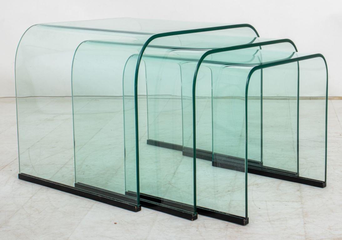 Pace Collection Waterfall Glass Tables by Fiam, 3 In Good Condition For Sale In New York, NY