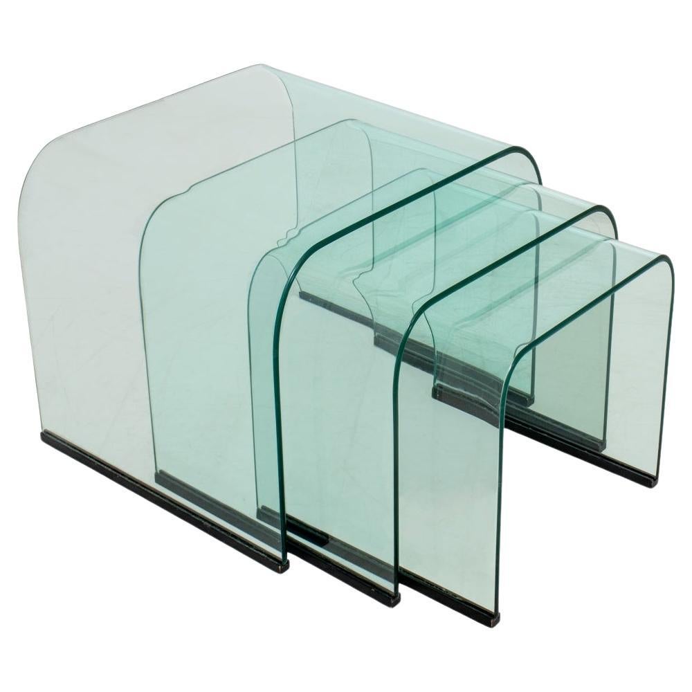 Pace Collection Waterfall Glass Tables by Fiam, 3 For Sale