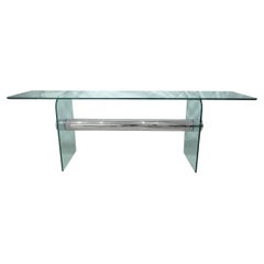 Pace Collection XL Glass & Chrome Console Table by Leon Rosen